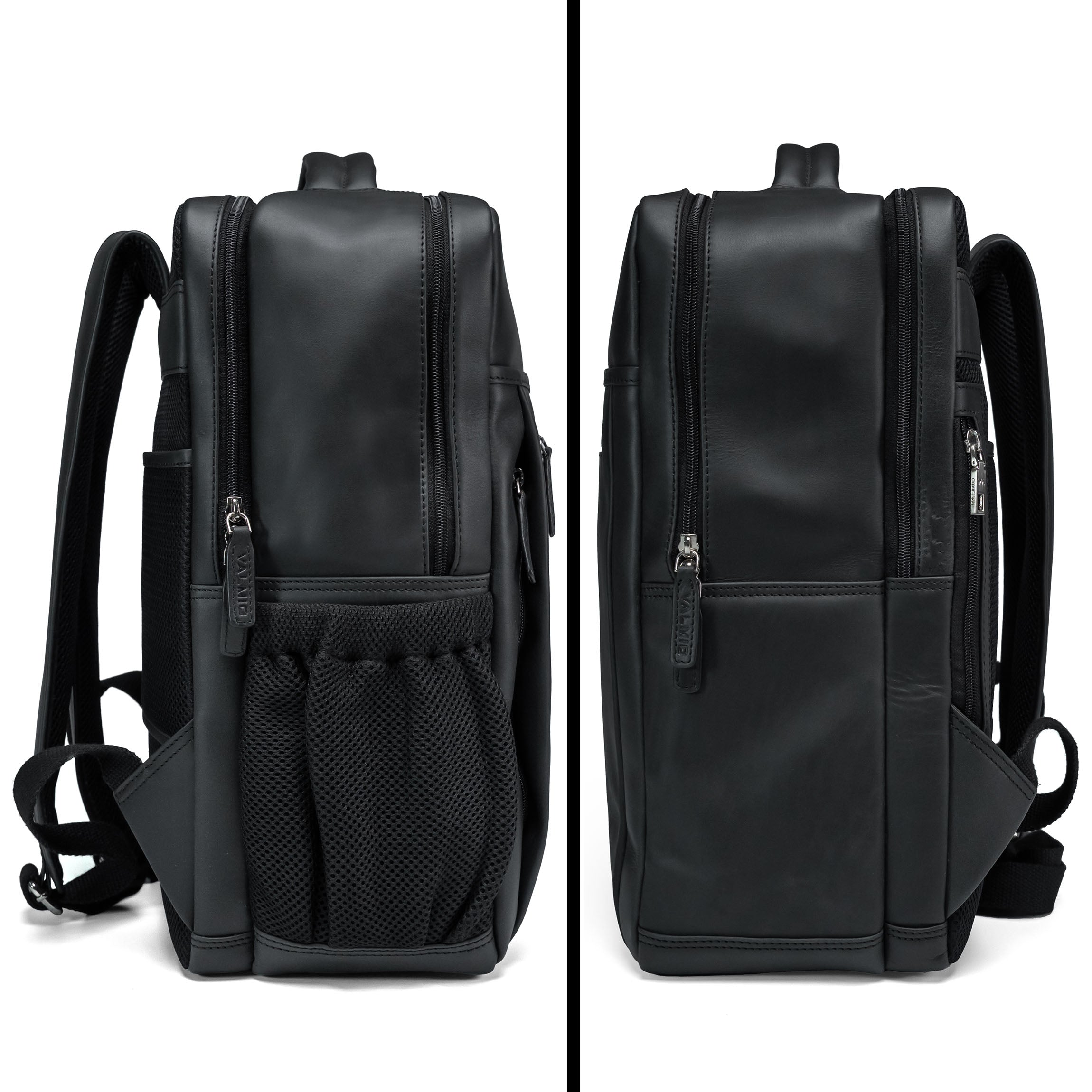 Valmio Hygge Lederrucksack Schwarz