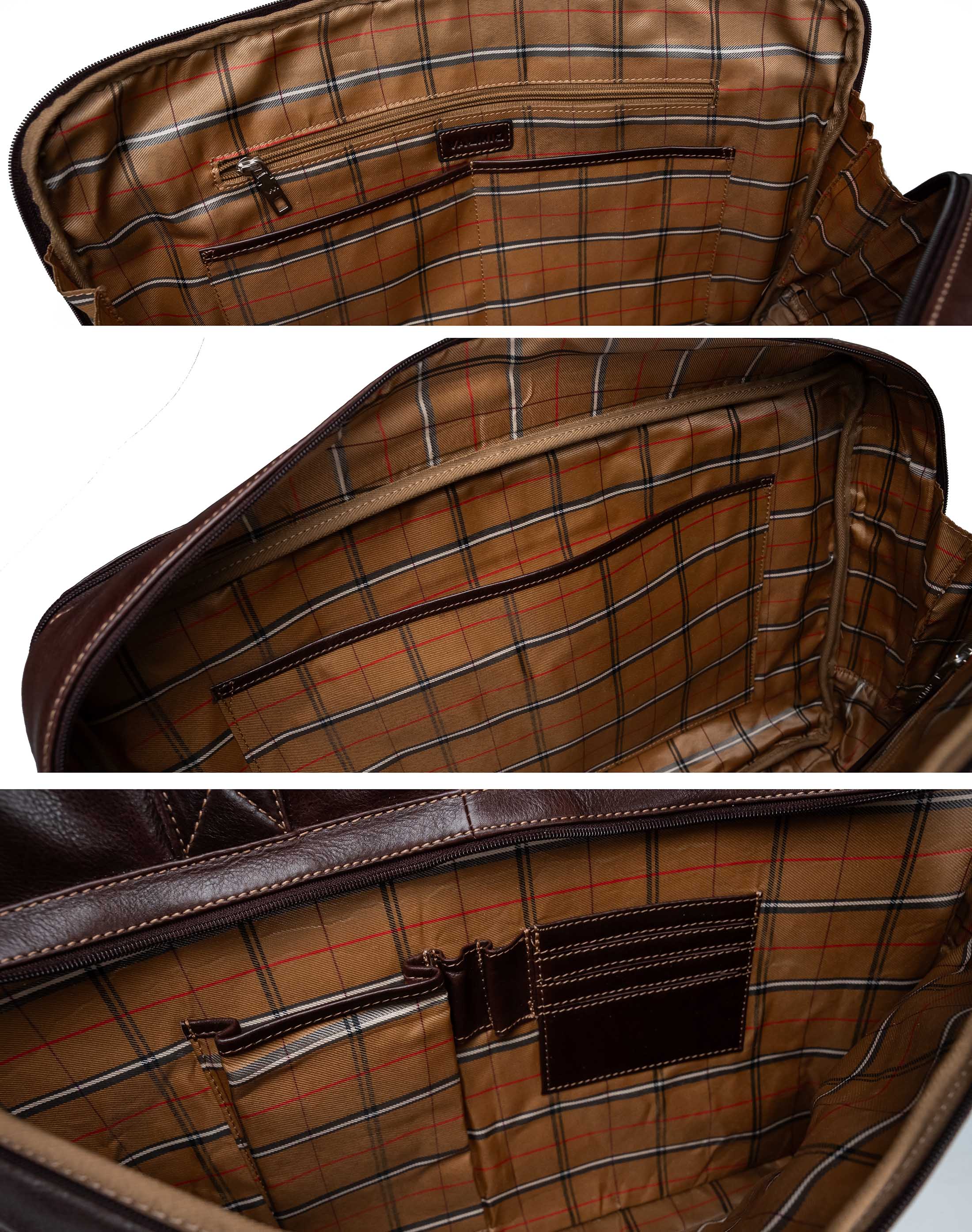 Bolso Valmio Vigo de cuero genuino marrón