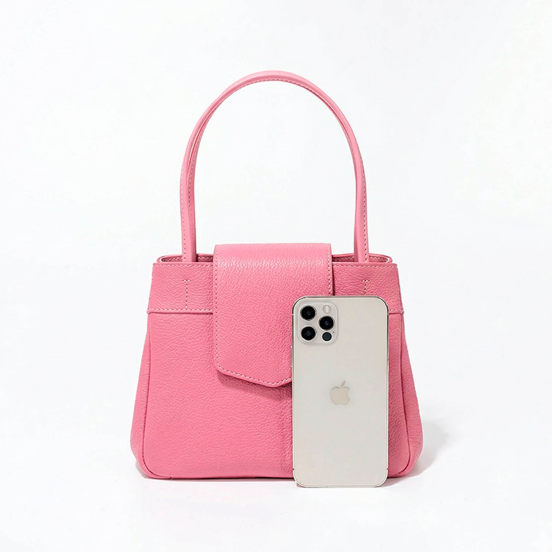 Sac à main pour femme en cuir Valmio Tirena - rose