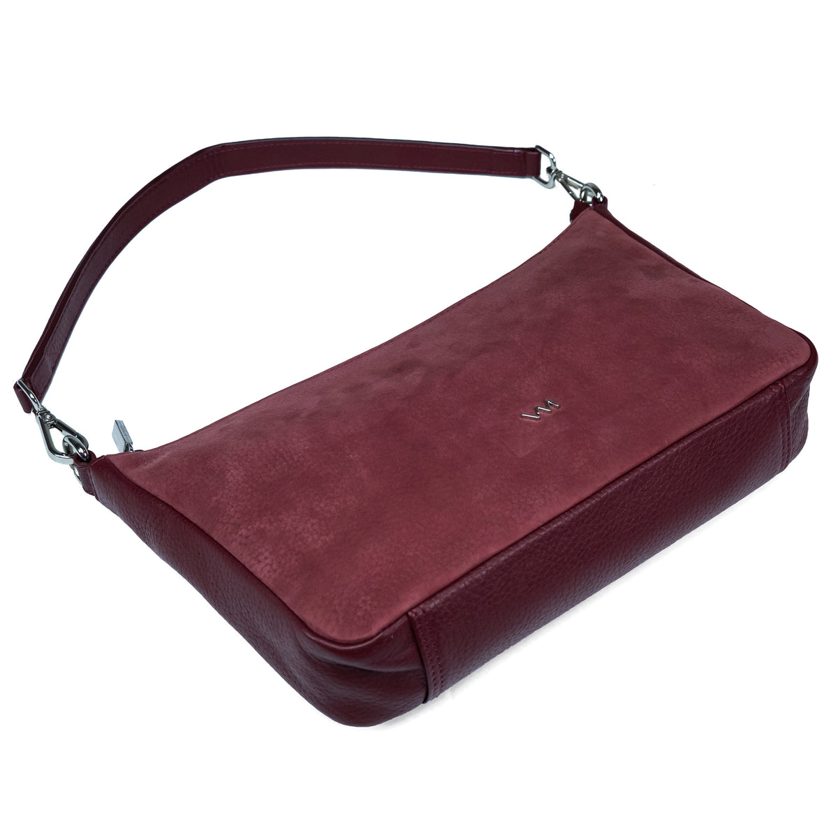 Women's Leather Shoulder Bag Valmio Bella - Burgundy