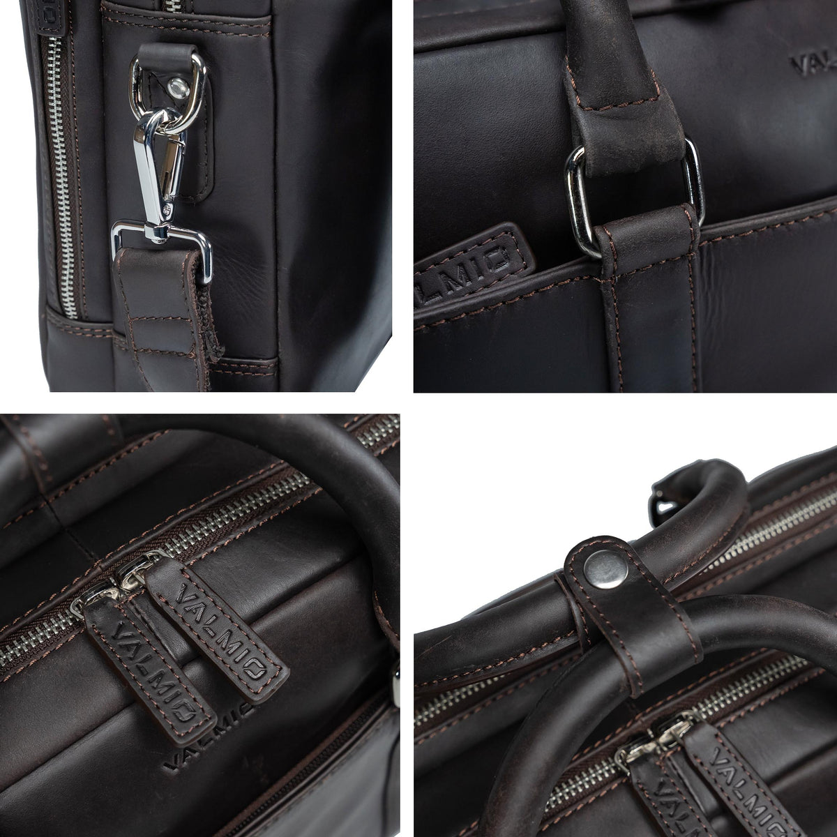 Men's Leather Laptop Bag Valmio Cargo - Brown