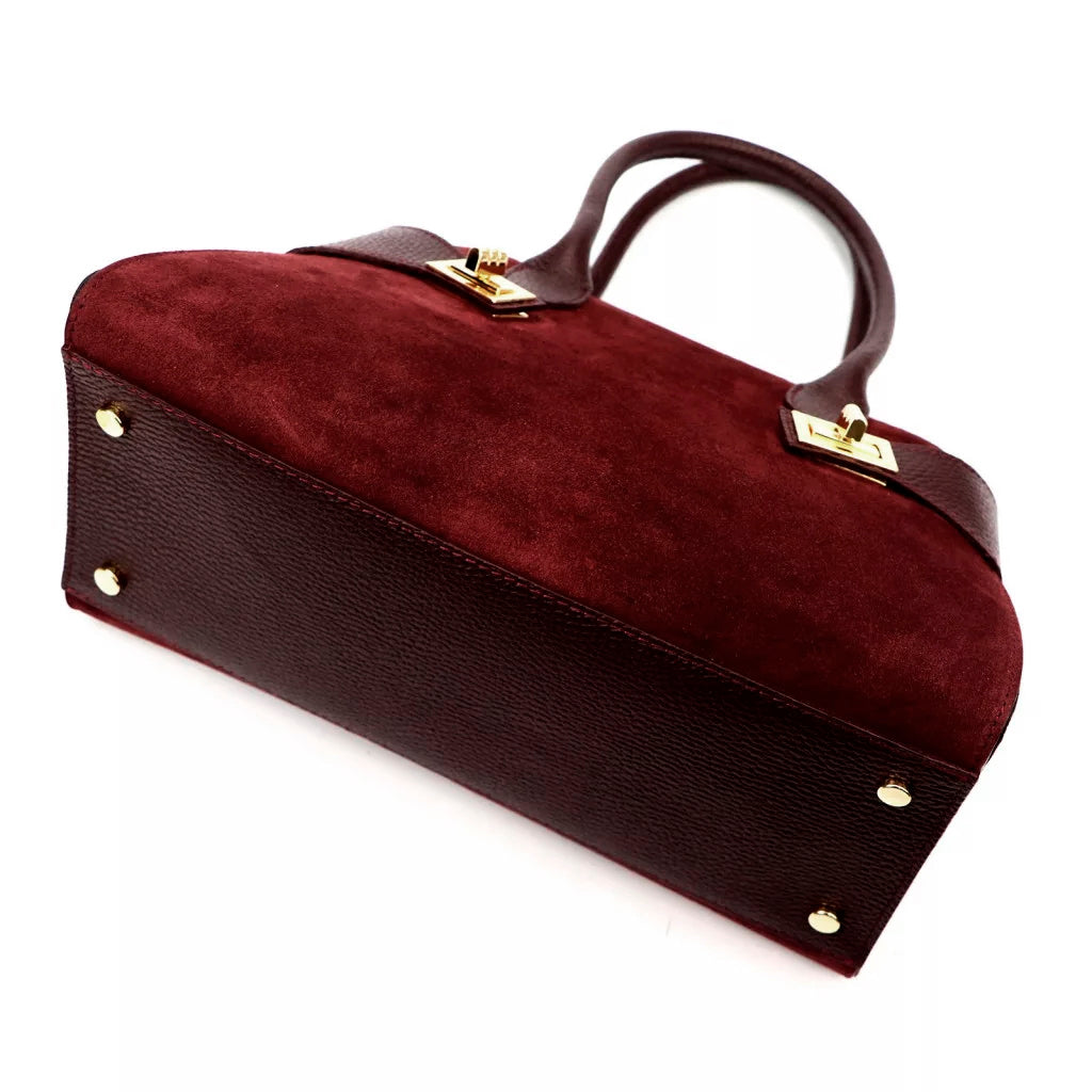 Bolso de mano de cuero burdeos Luka 26-006