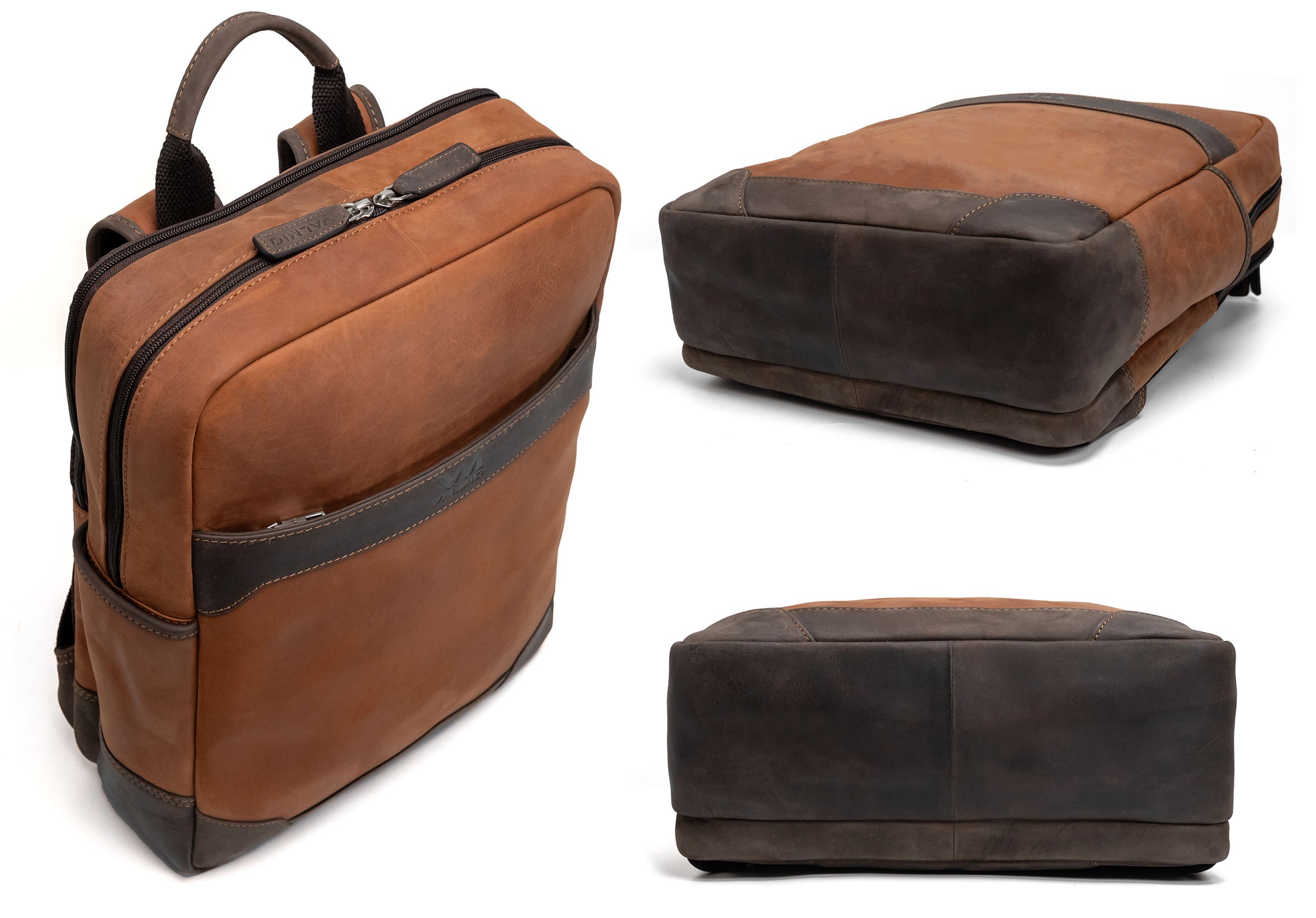 Light brown leather backpack Valmio York