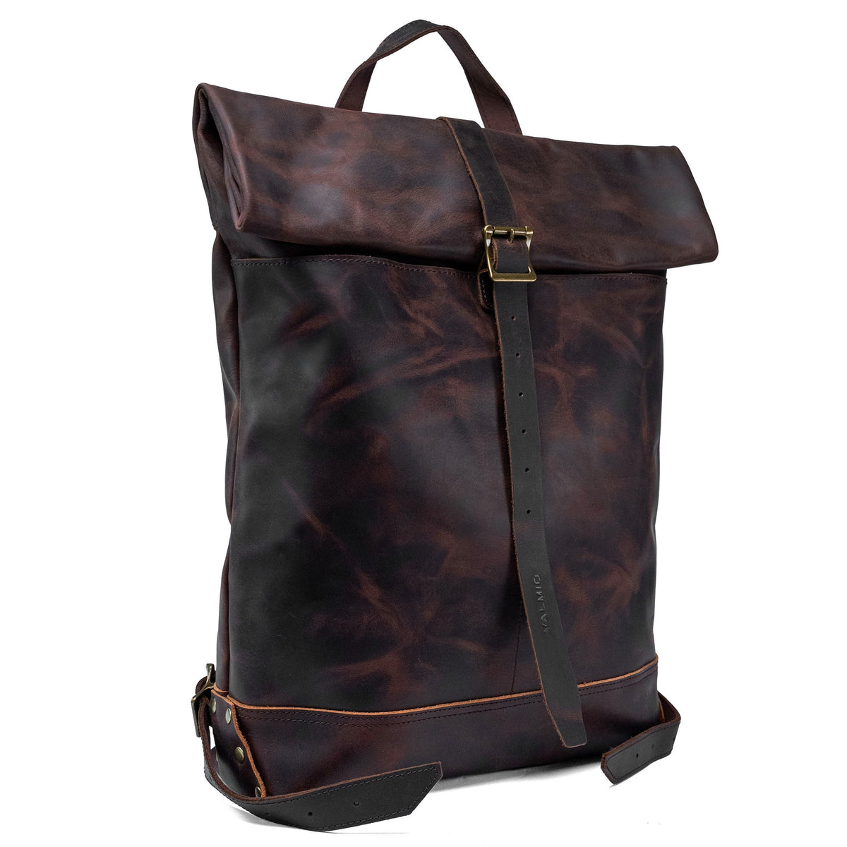 Sac à dos en cuir à rabat Valmio Astorsen - CRB marron