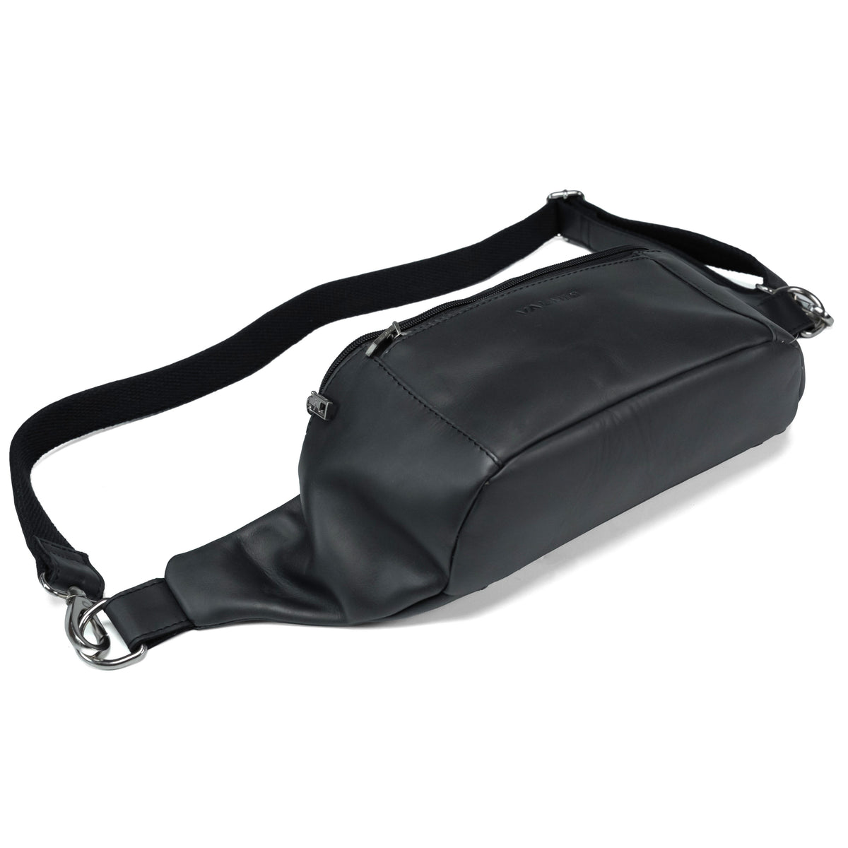 Riñonera de cuero para hombre Valmio Ever negra