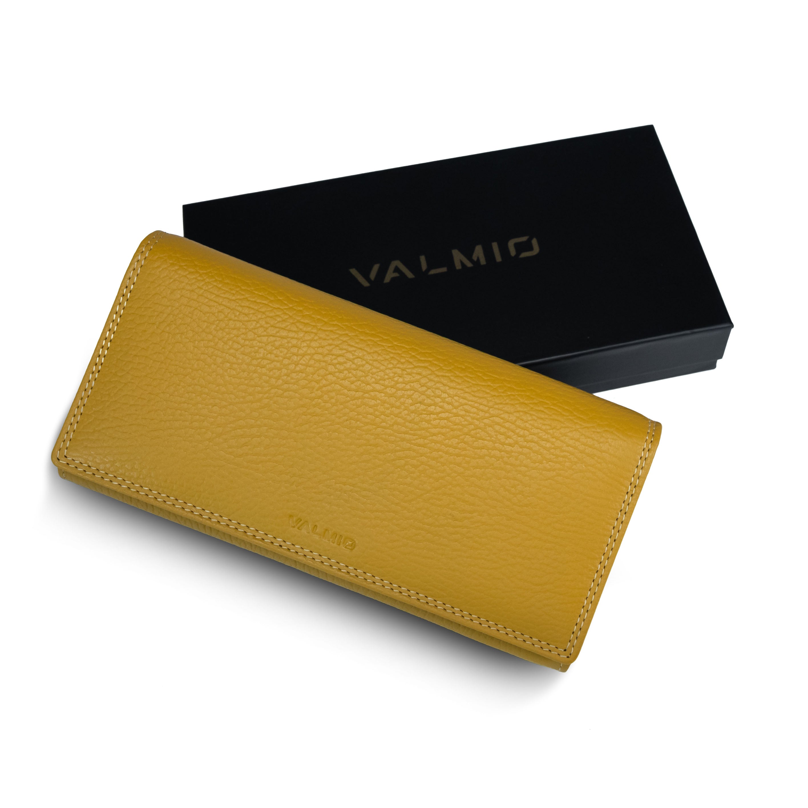 Portefeuille en cuir pour femme Valmio Core 2431 jaune