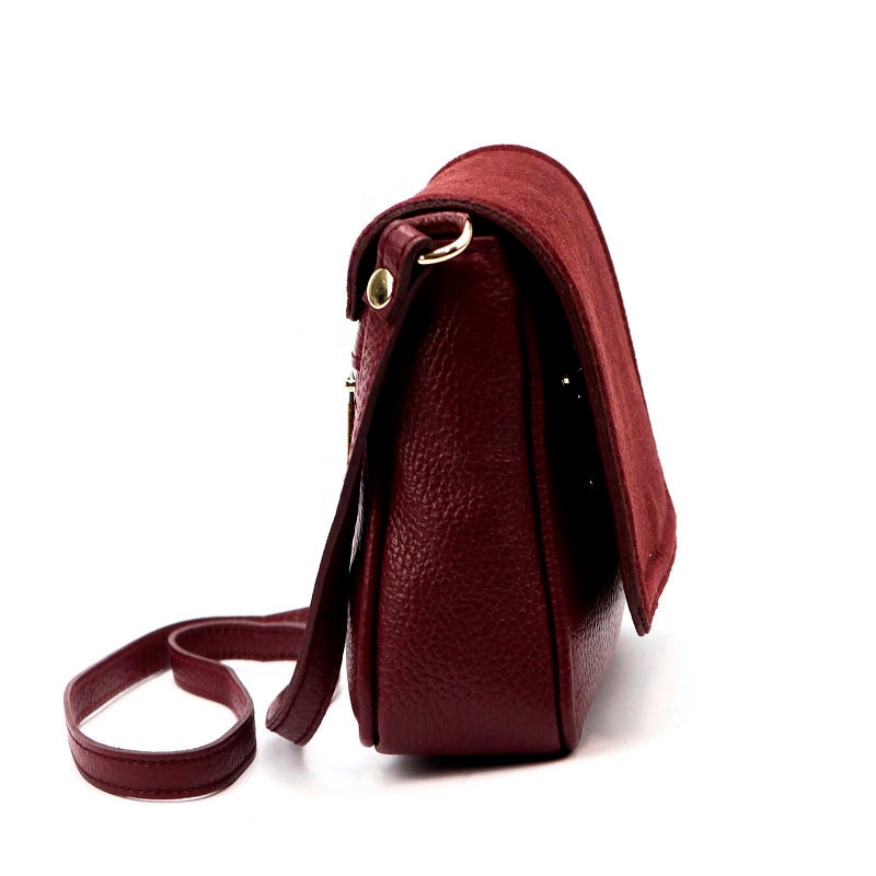 Kožená dámská kabelka LUKA 26-016 BORDO