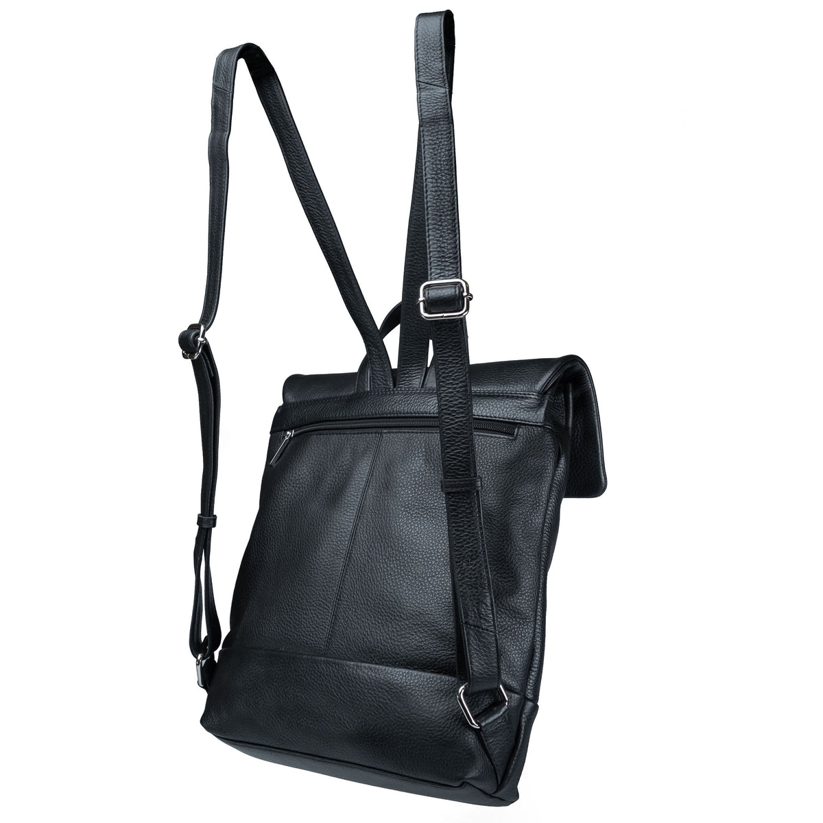 Valmio Loro Damen-Rucksack aus Vollnarbenleder in Schwarz