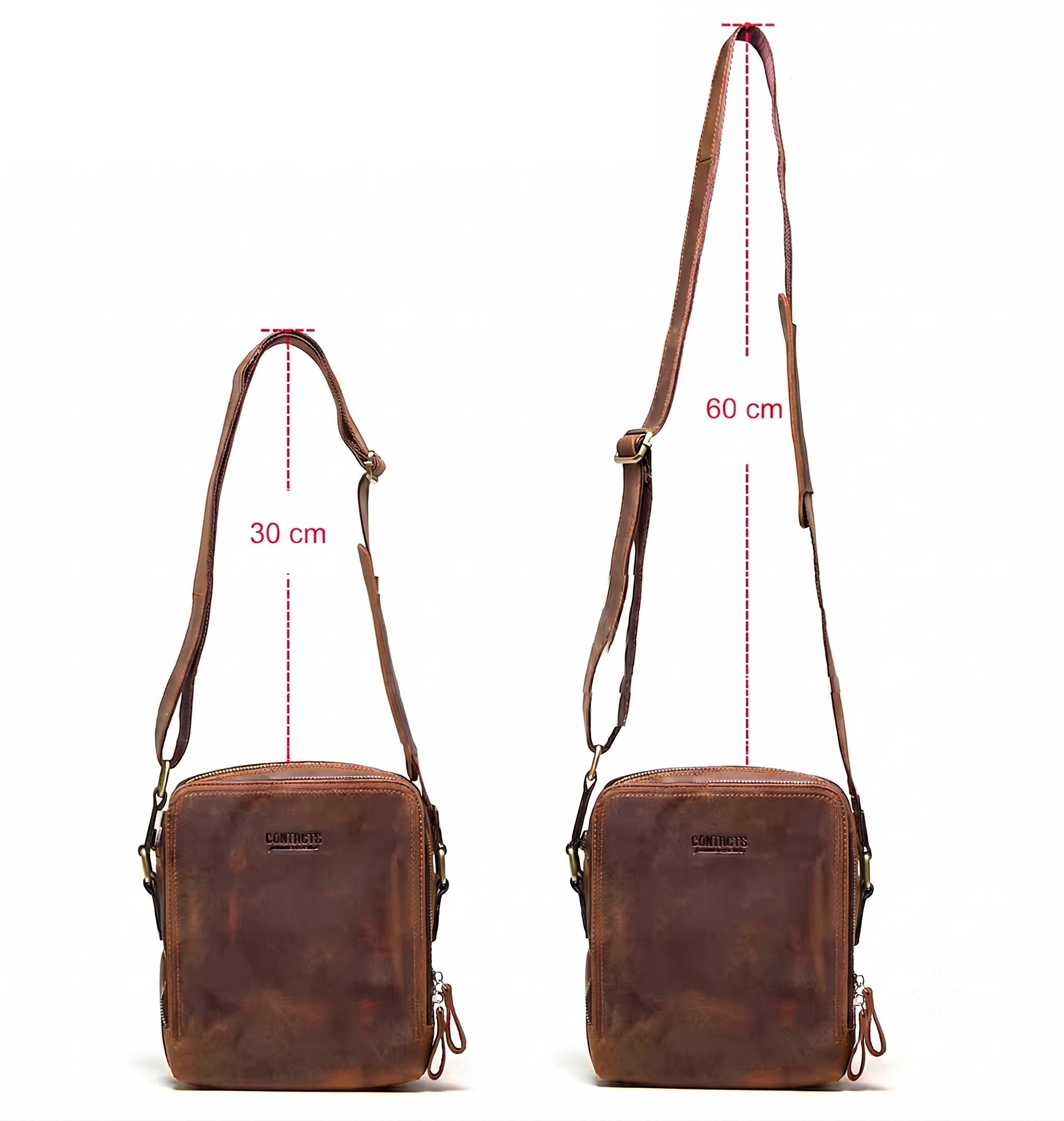 Sac bandoulière marron pour homme Lerno