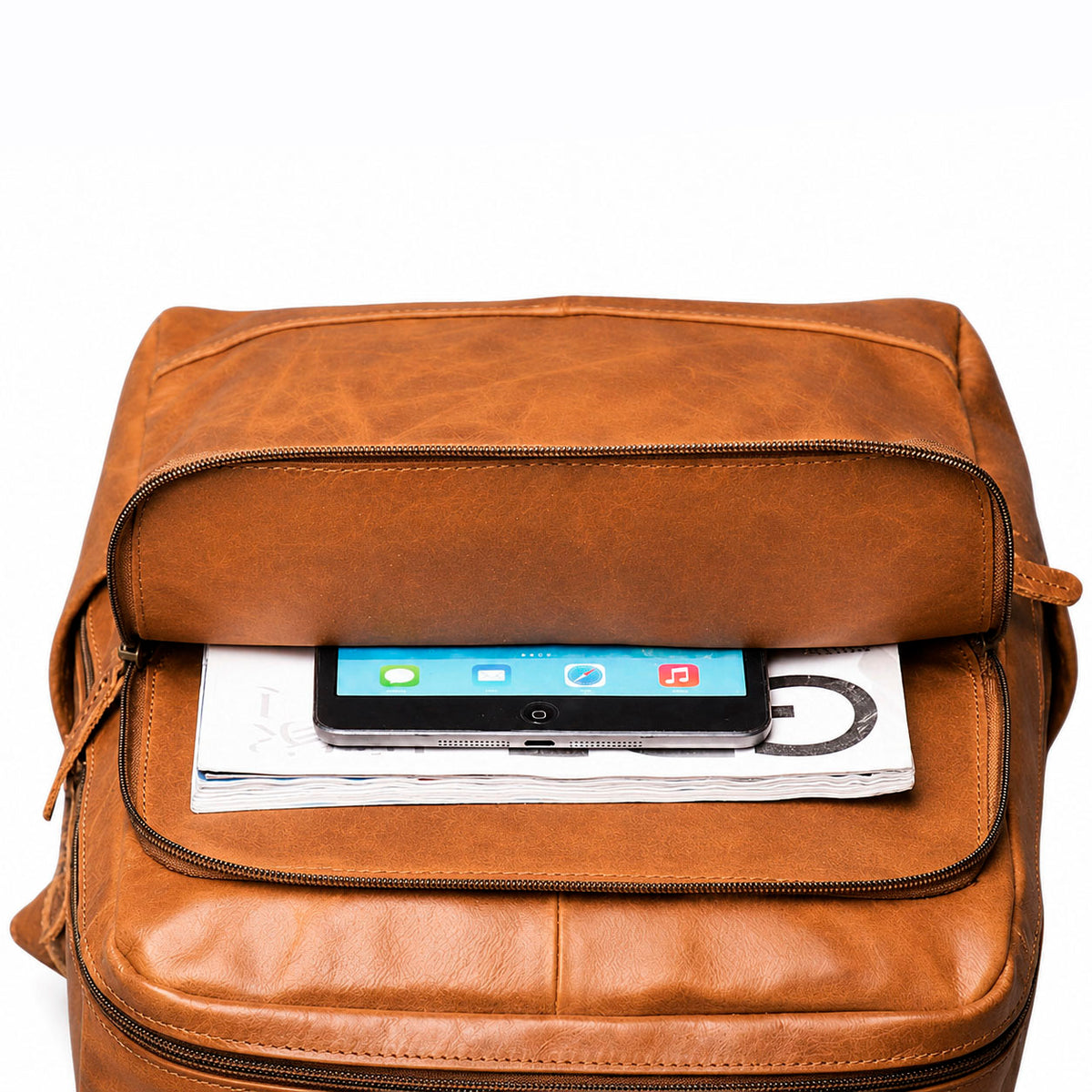 Leder-Rucksack Valmio Ardent – Braun