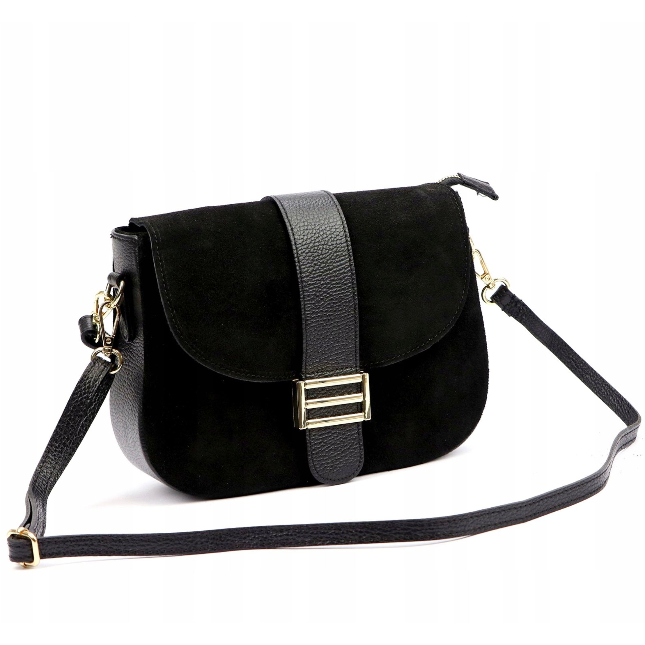 Bolso de mano de cuero negro Luka 26-001