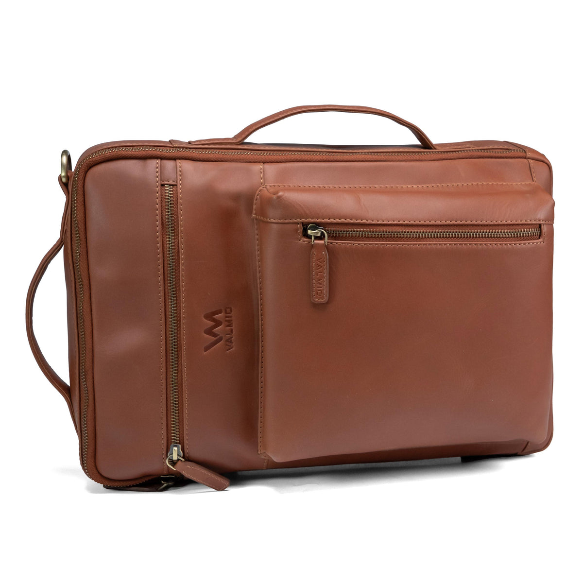 Bolso de cuero para hombre Valmio Prime color coñac