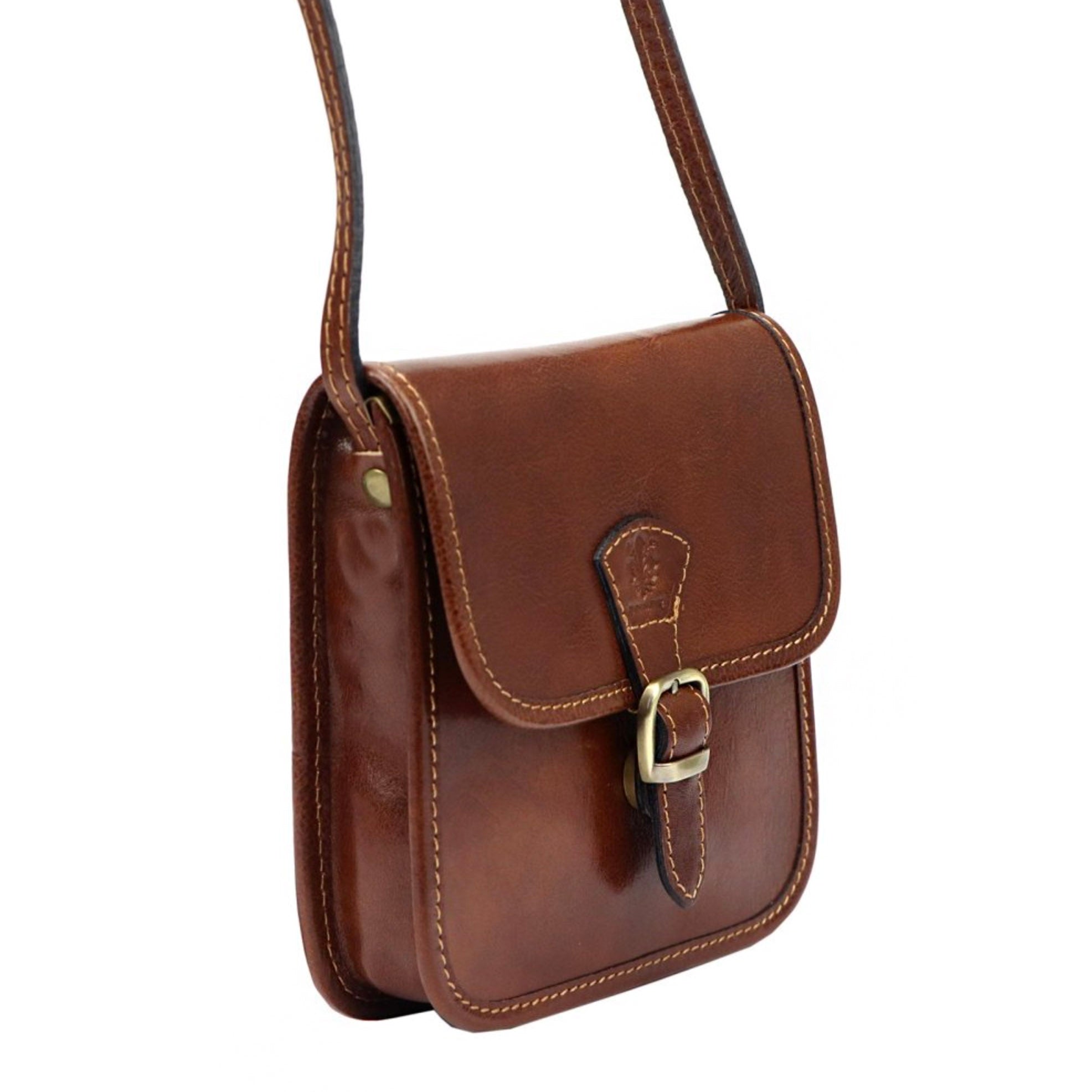 Leather women's handbag FLORENCE 134 brown