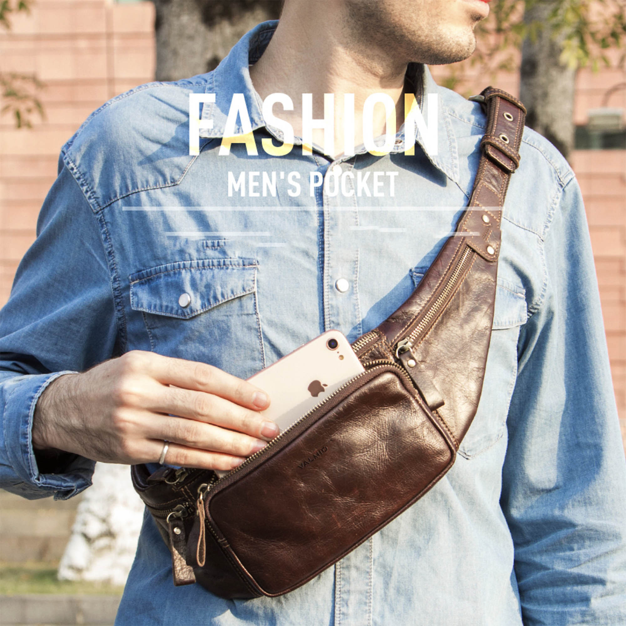 Riñonera de cuero para hombre Marlow