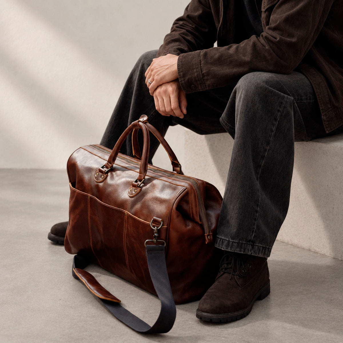 Valmio Wexford Leder-Reisetasche