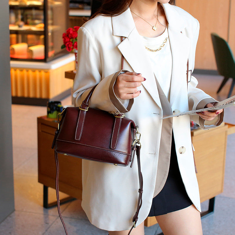 Valmio Telora Leather Women's Bag - dark brown