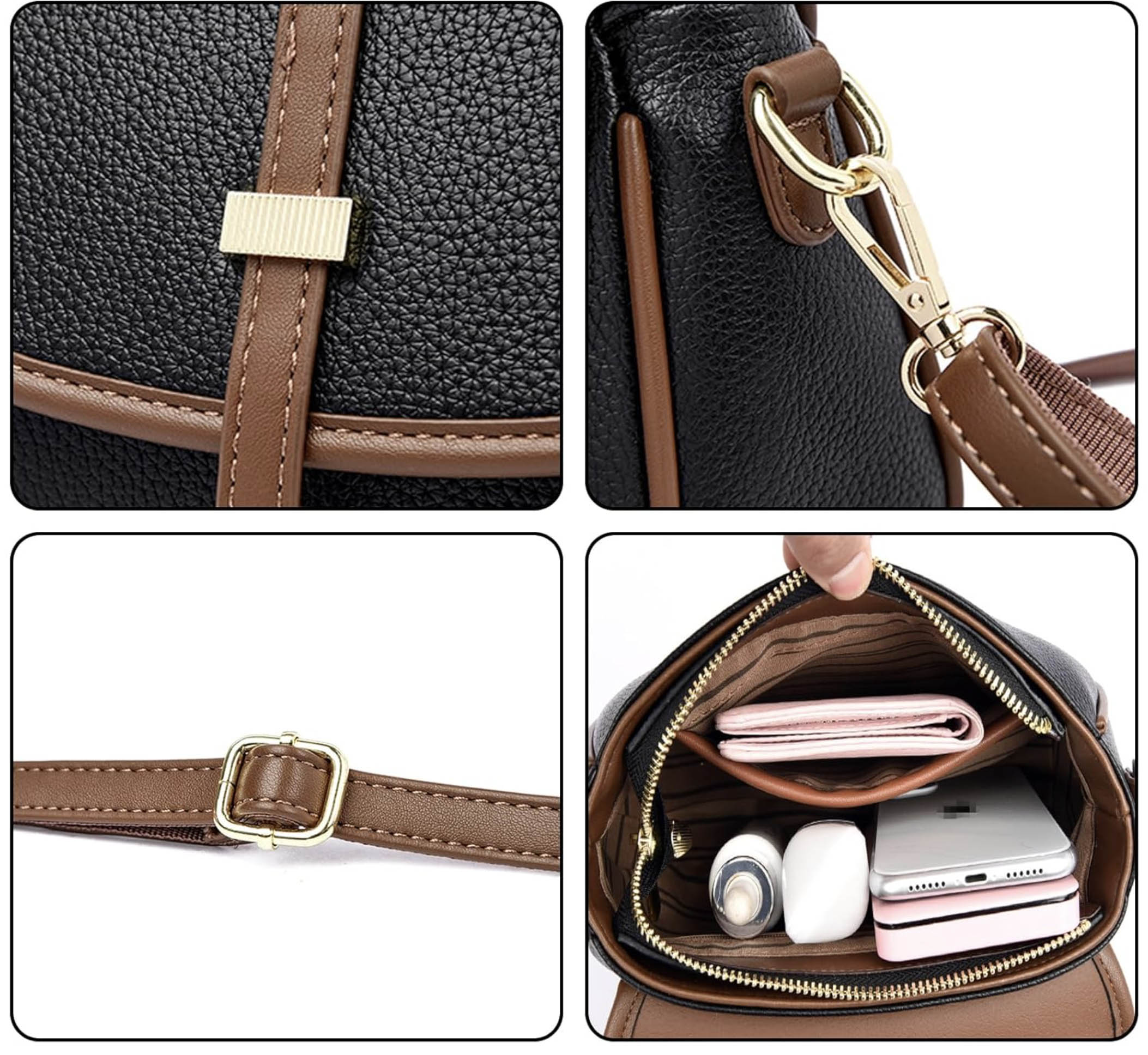 Sac femme en cuir Valmio Valina - noir