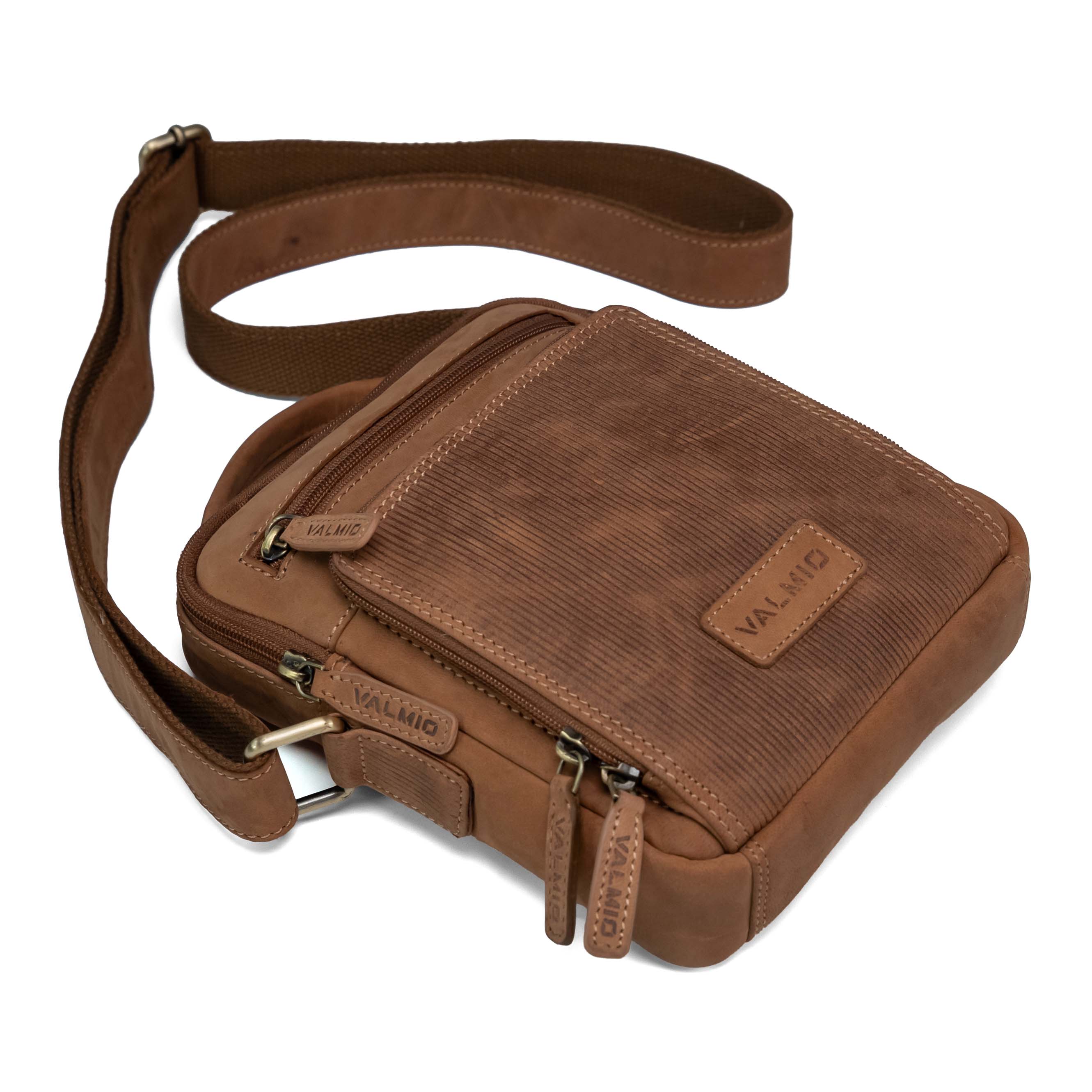 Bolso de hombro Valmio Craft color tostado oscuro