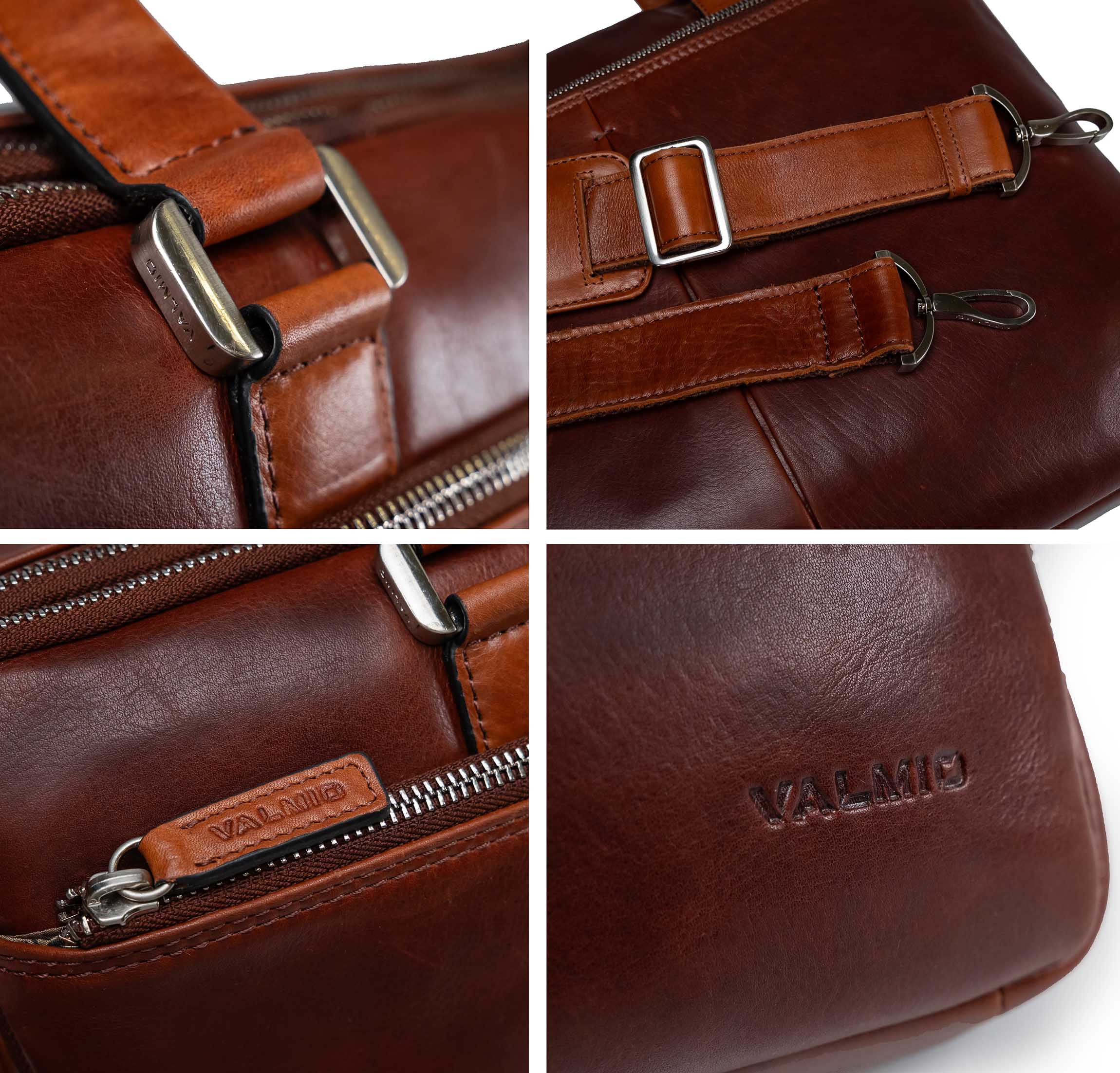 Valmio Assets Tasche aus echtem Leder Braun