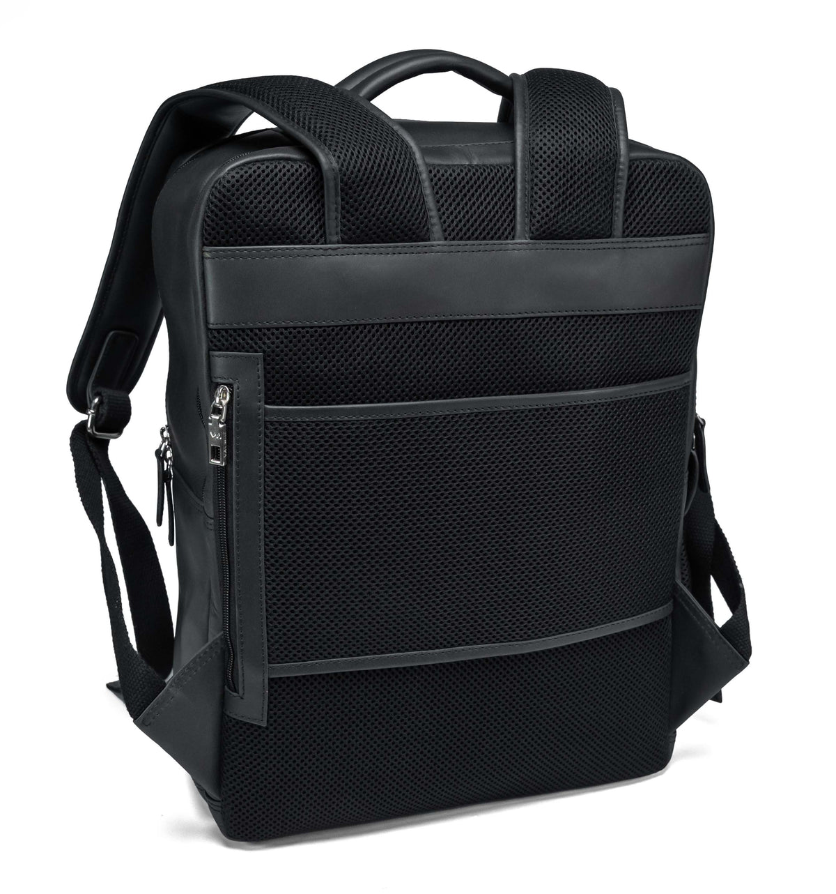 Valmio Hygge Lederrucksack Schwarz