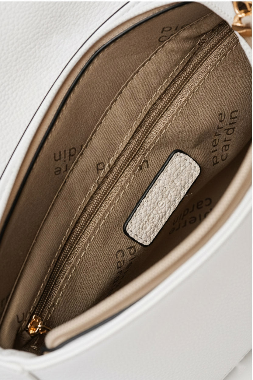 Sac à main en cuir écologique PIERRE CARDIN 6821 Bianko