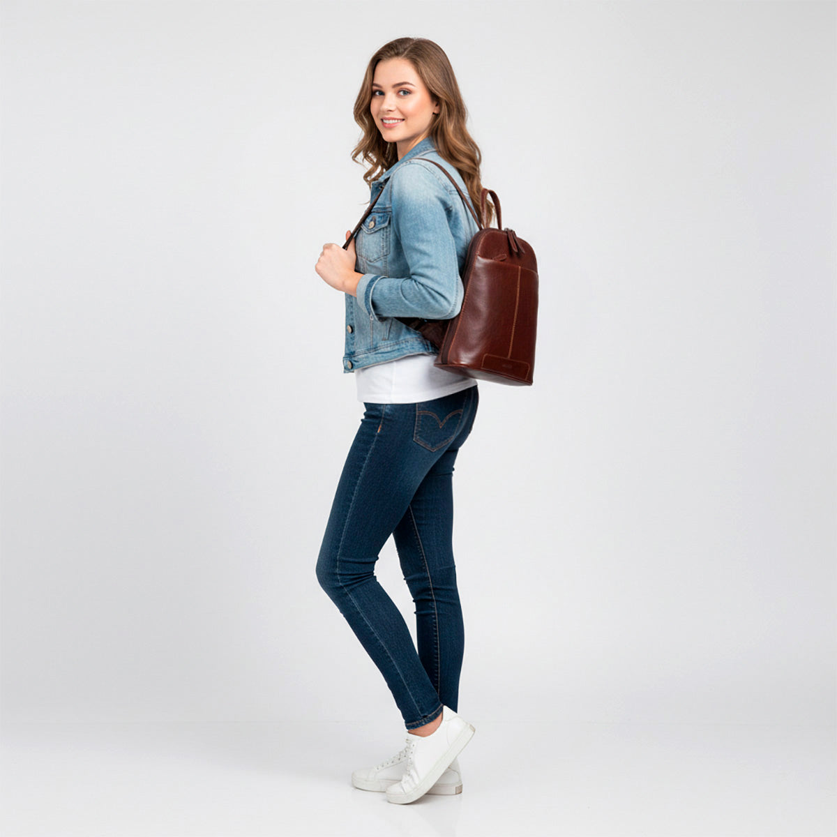 Damen-Lederrucksack Gloria Rötlich