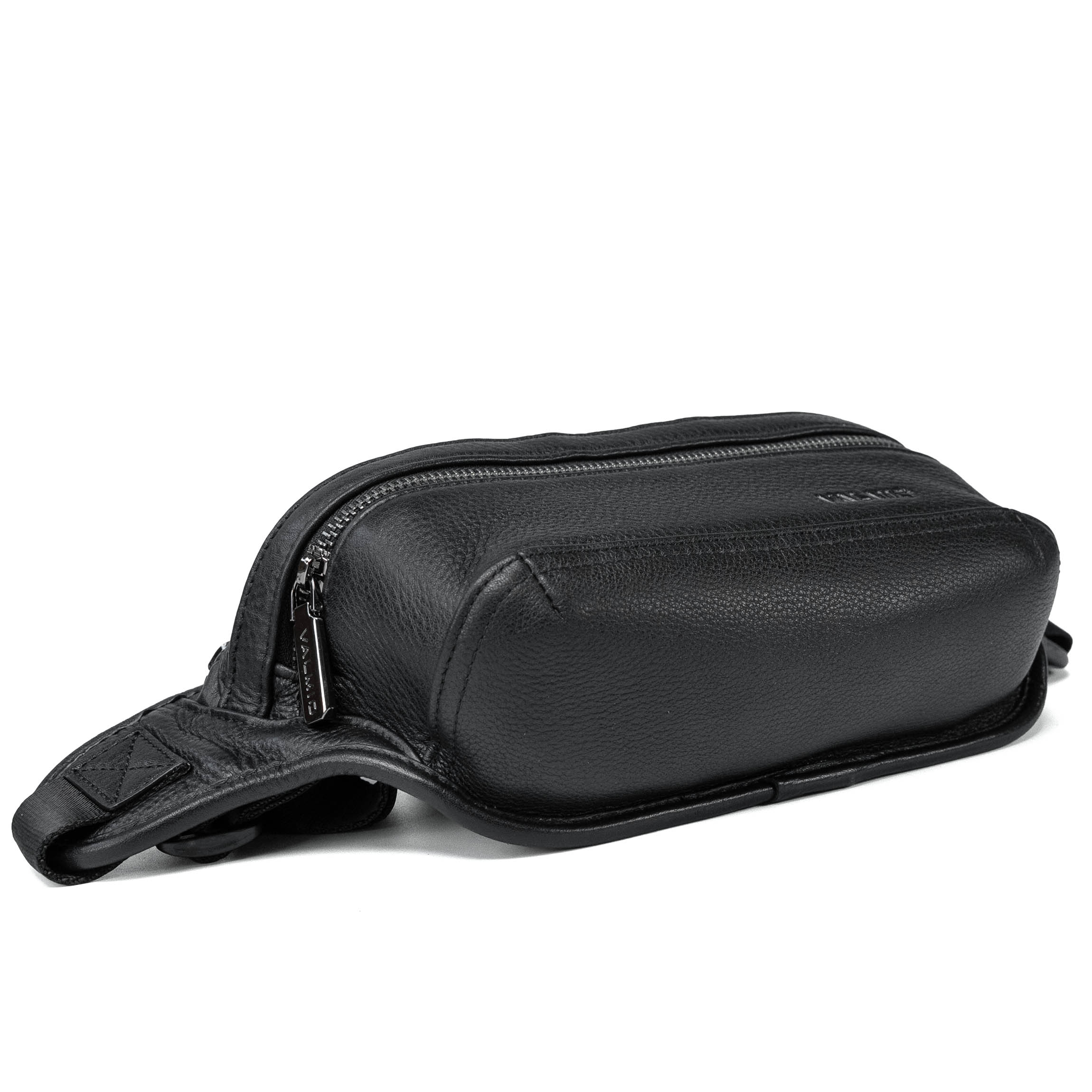Valmio Stilor schwarze Herren Leder-Gürteltasche