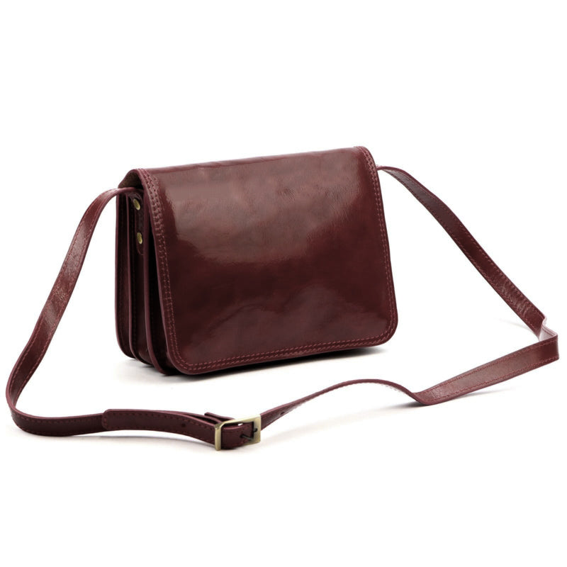 Leather women's handbag FLORENCE 108 red