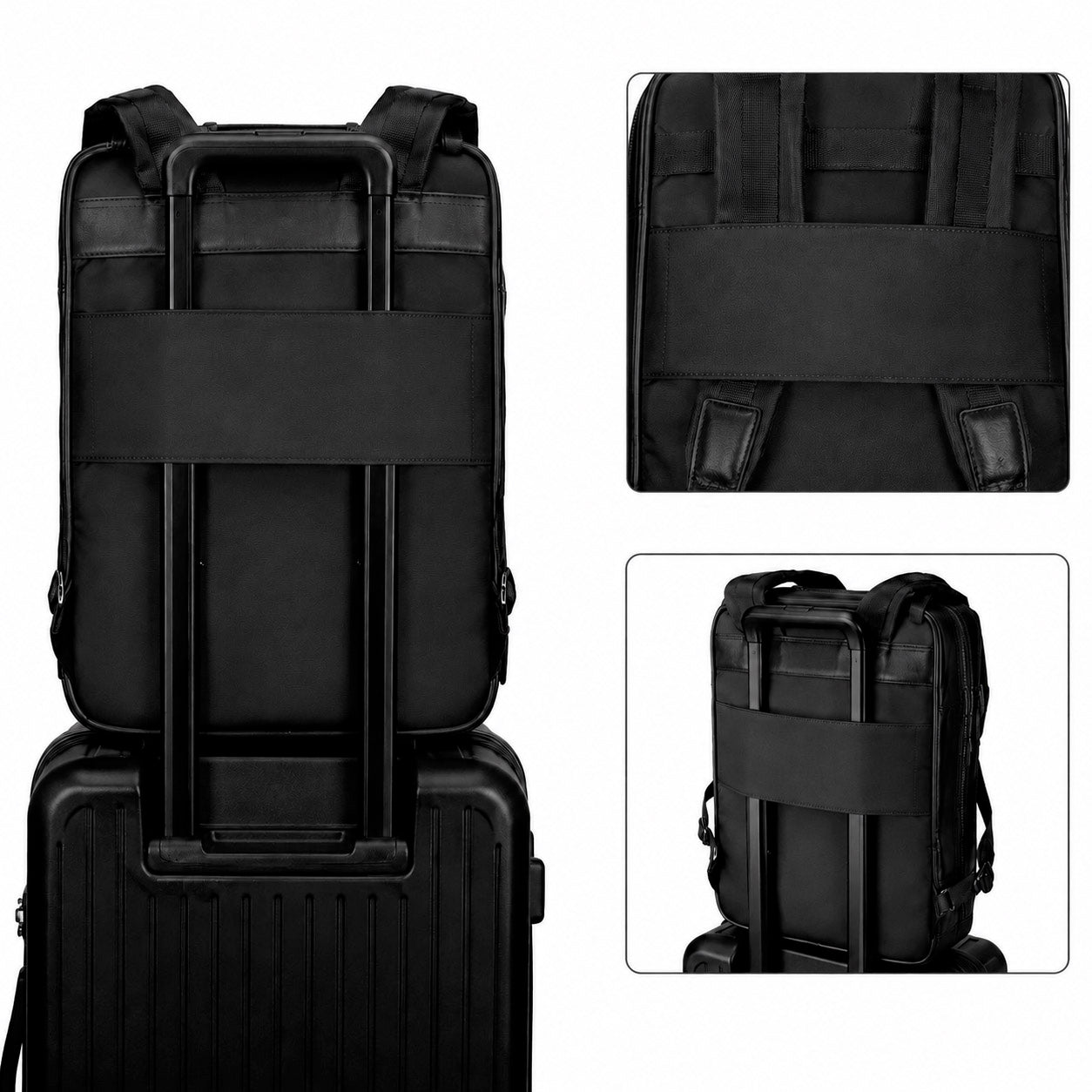 Sac à dos en cuir de luxe Valmio Kordon - noir