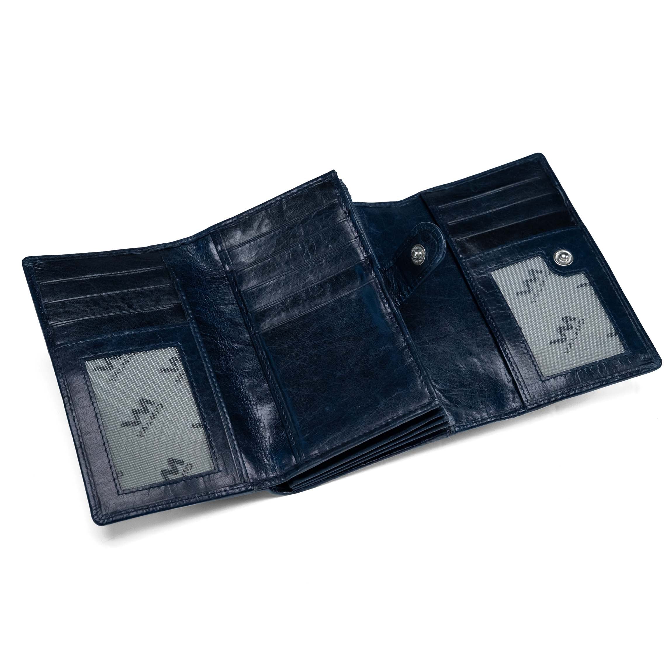 Leren damesportemonnee Valmio Nyos 2430 Donkerblauw