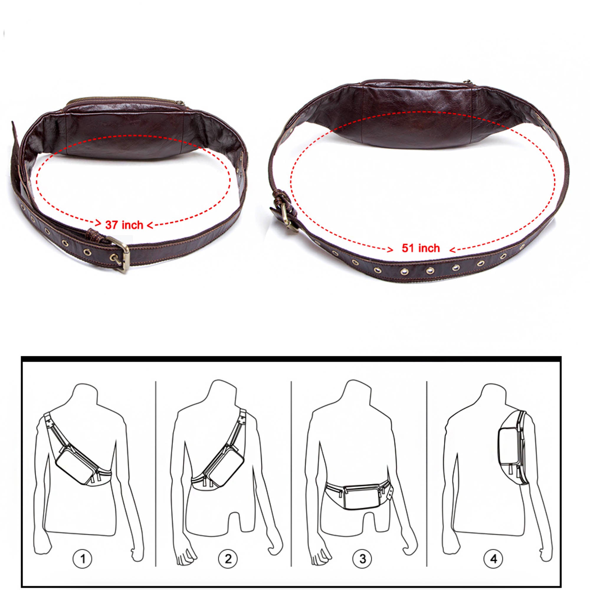 Riñonera de cuero para hombre Marlow