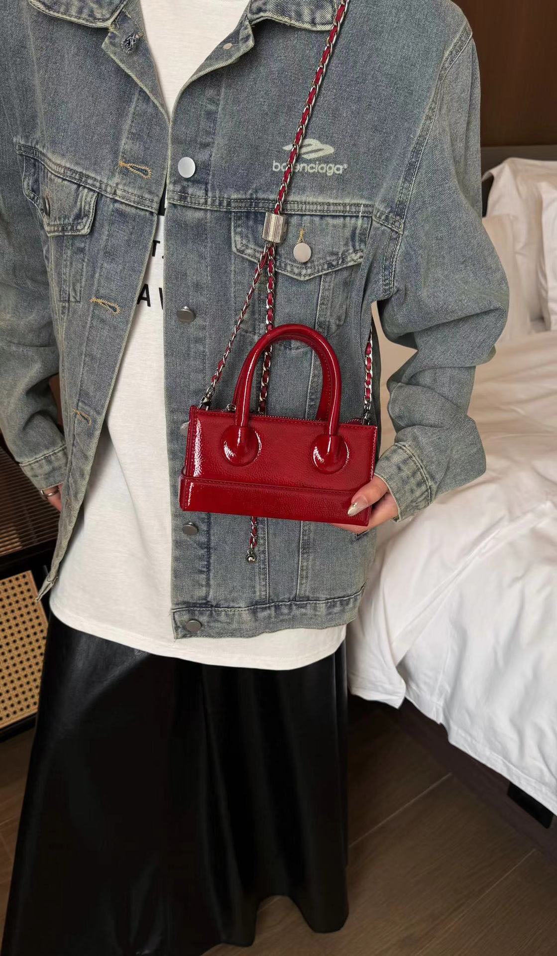 Bolso de mujer Valmio Helina de cuero - rojo