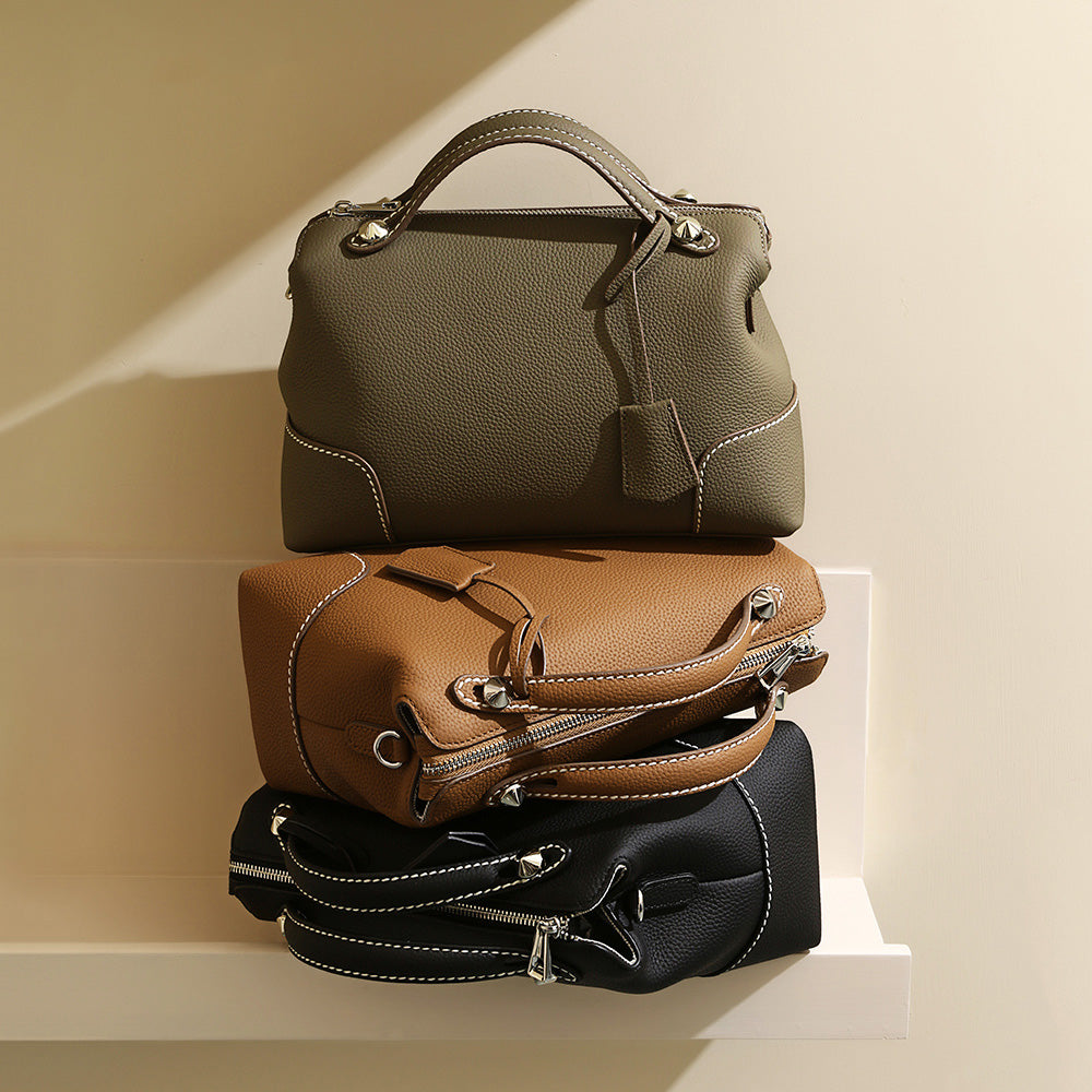 Sac à main en cuir pour femme Valmio Kenora - gris