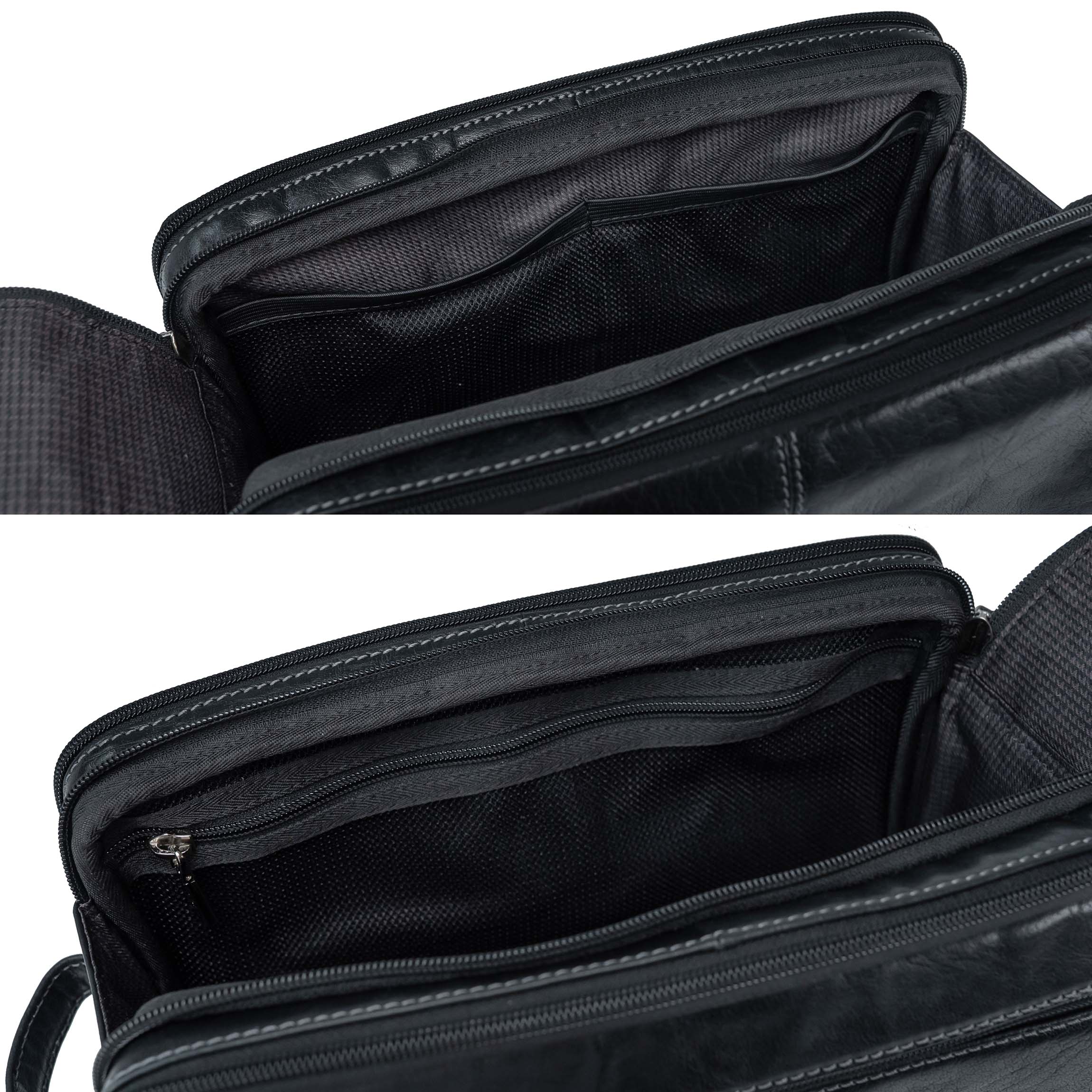 Trousse de toilette en cuir Valmio Focus noire