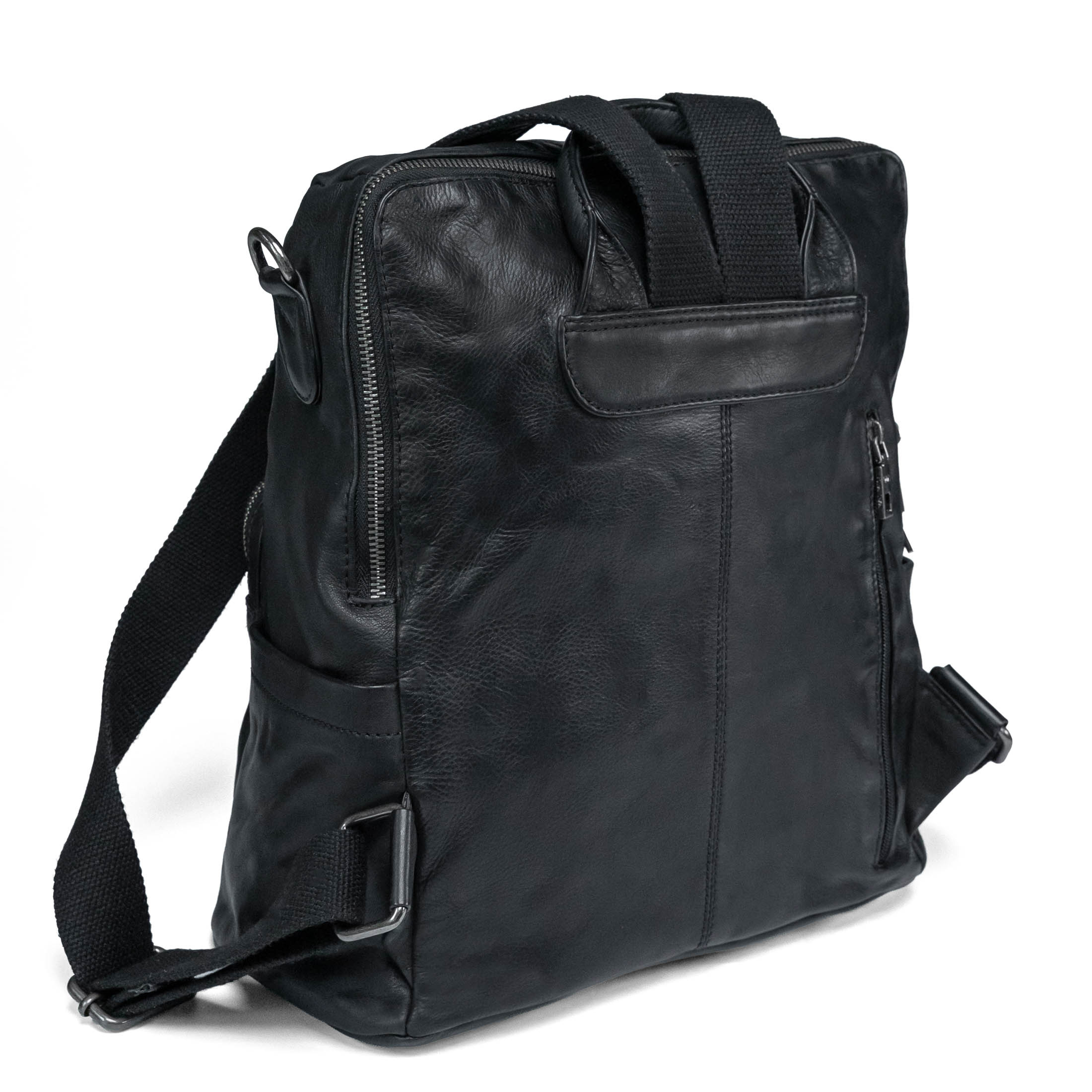 Black Leather Backpack – Bag Valmio