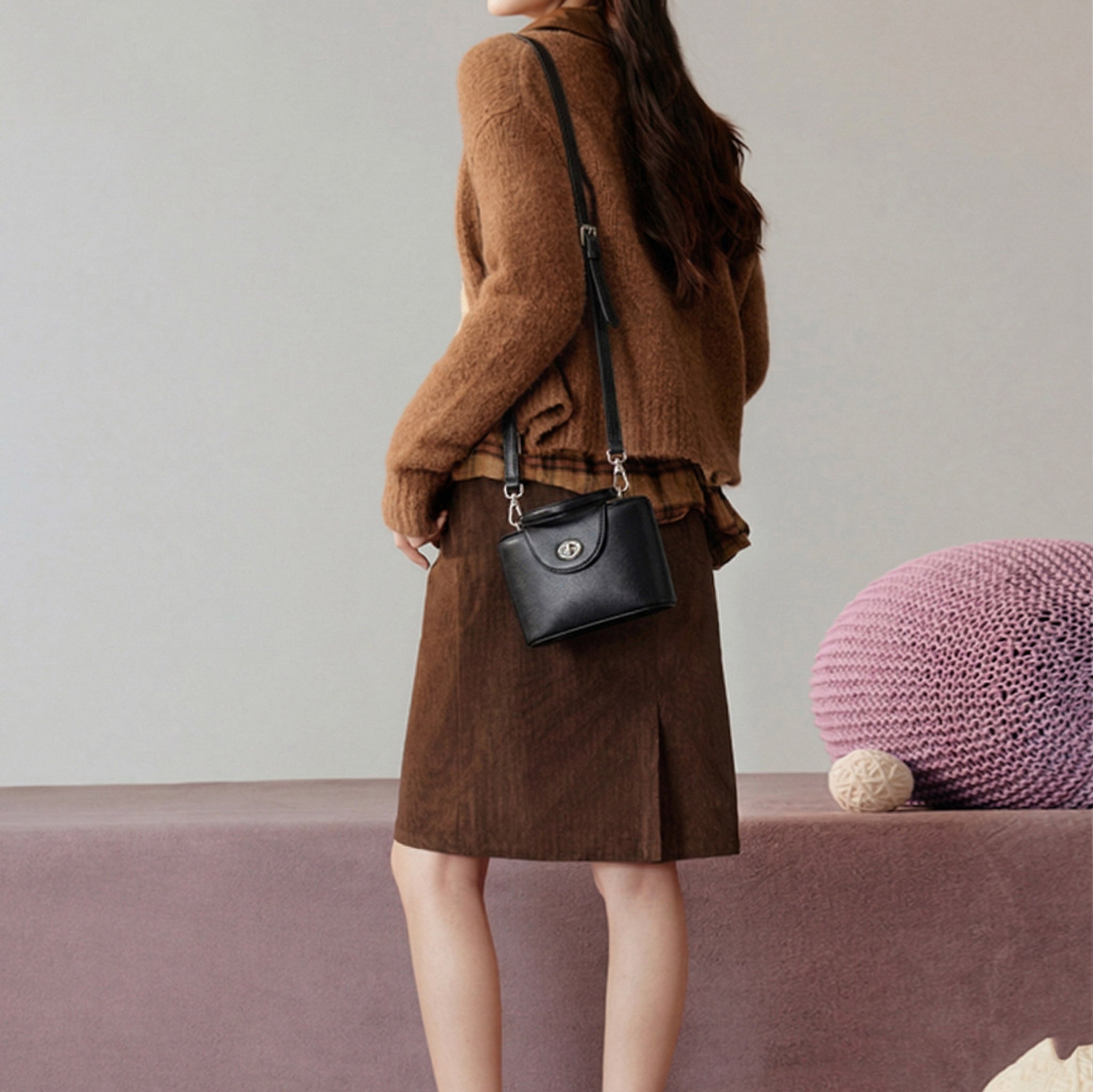Sac à main en cuir Valmio Dinora pour femme - noir