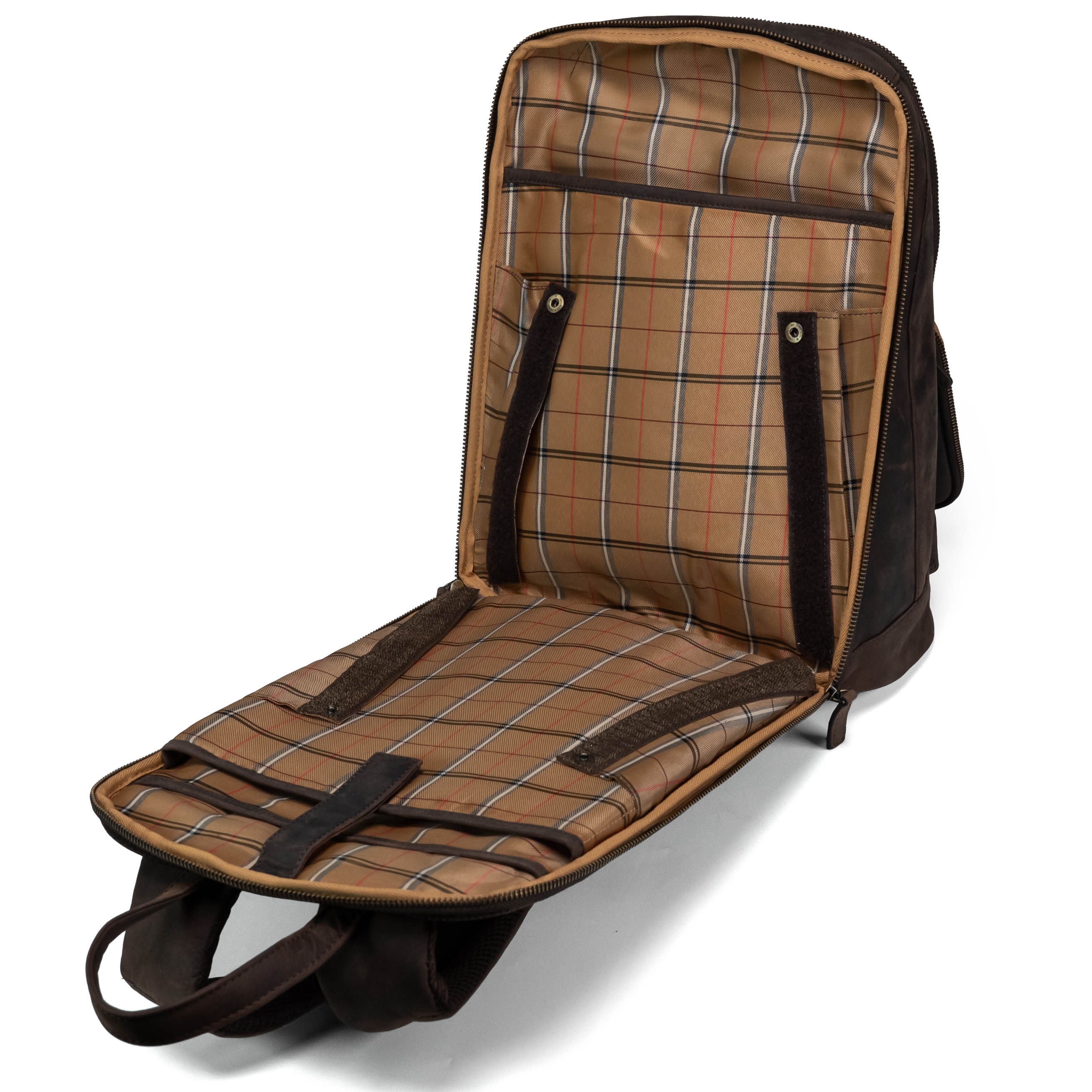 Mochila de cuero Valmio Apex marrón