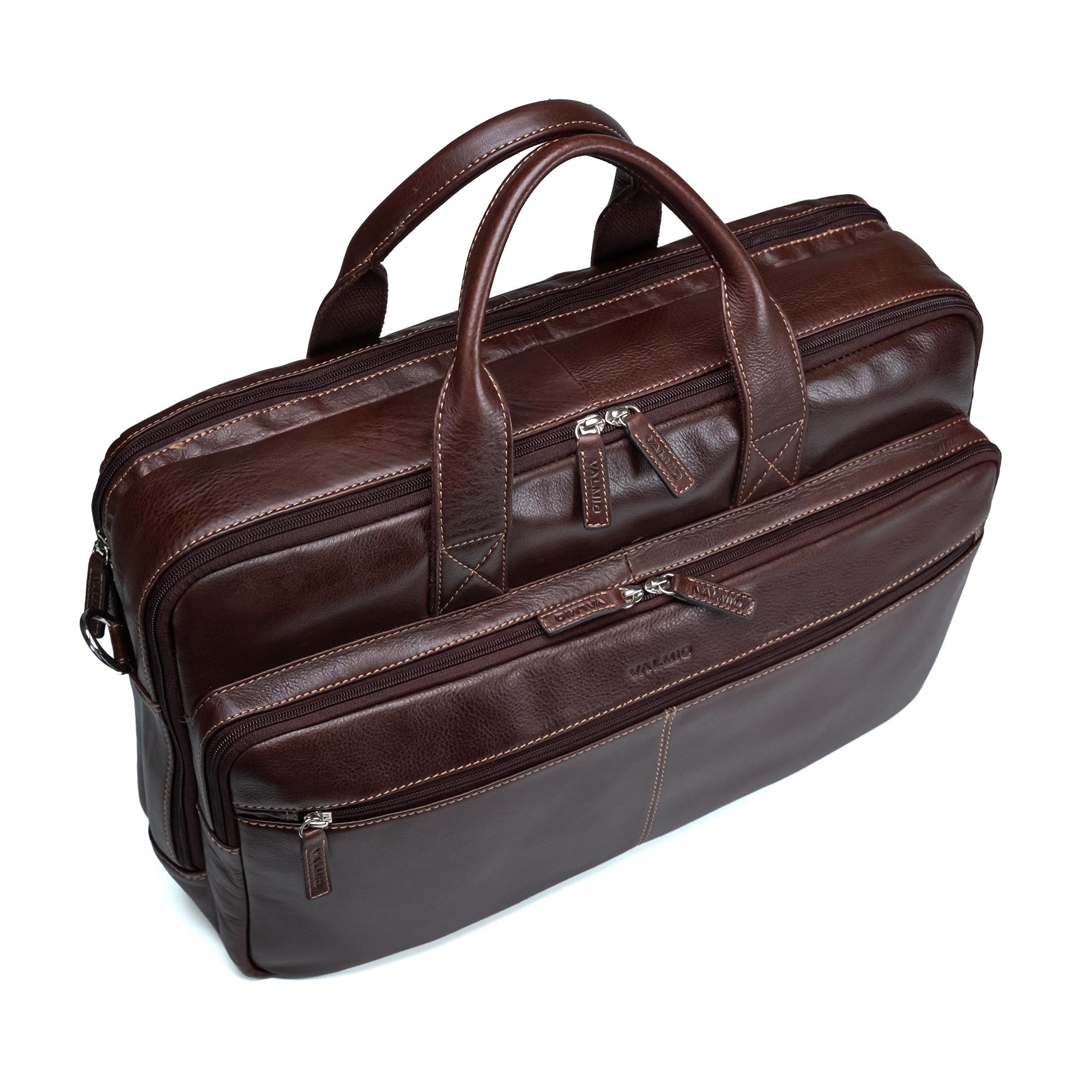 Bolso Valmio Vigo de cuero genuino marrón