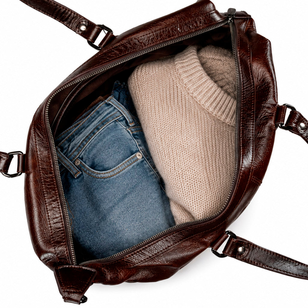 Sac de voyage en cuir Valmio Kane - marron