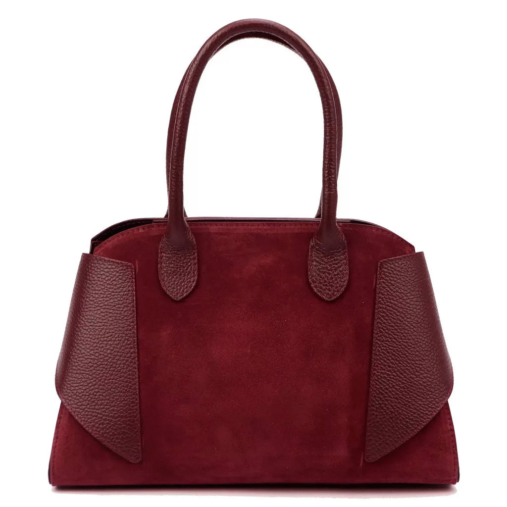 Bolso de mano de cuero burdeos Luka 26-006