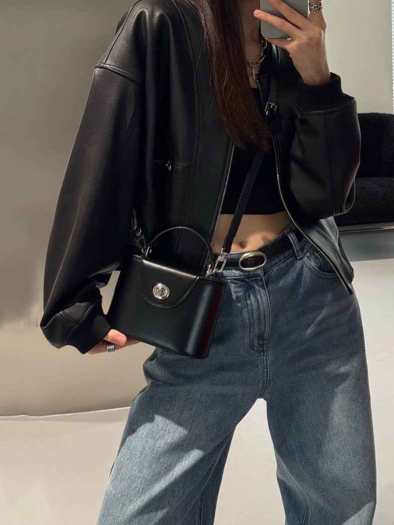 Bolso de cuero para mujer Valmio Dinora - negro