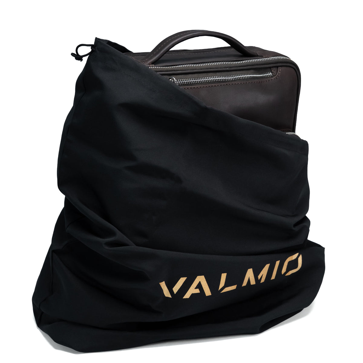 Sac à dos en cuir Valmio Byron marron foncé