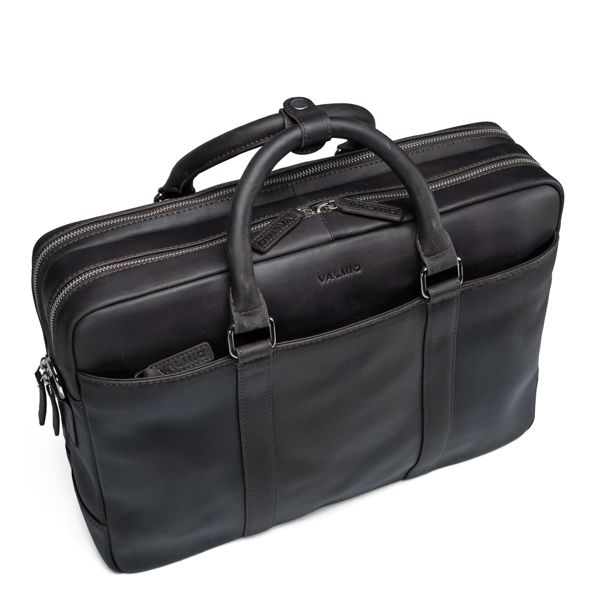 Men's Leather Laptop Bag Valmio Cargo - Brown