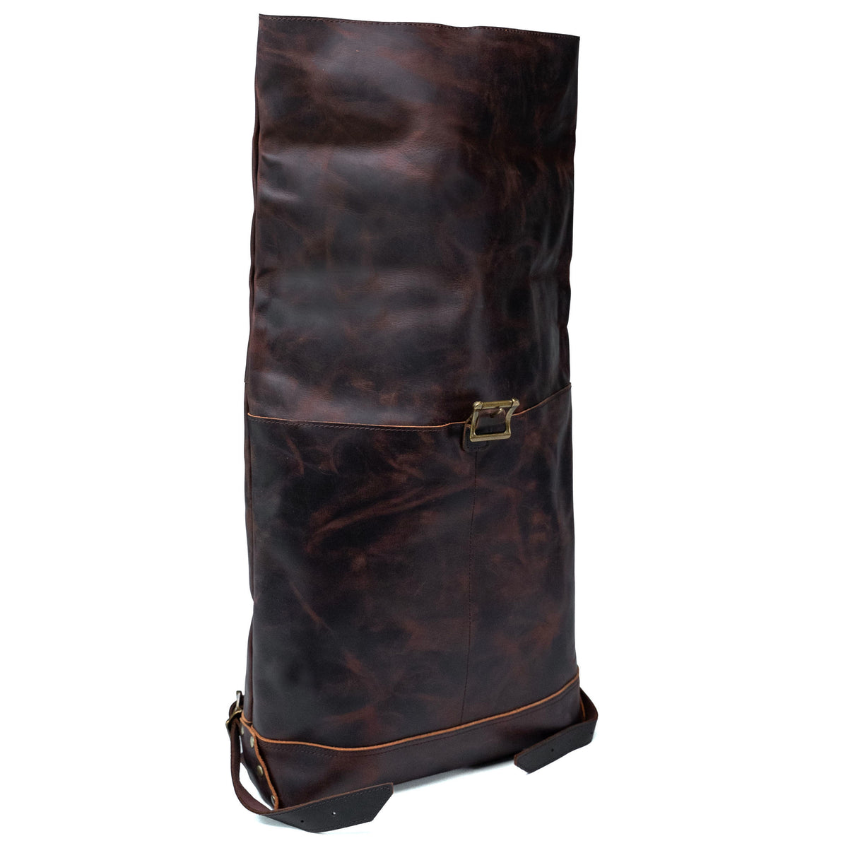 Sac à dos en cuir à rabat Valmio Astorsen - CRB marron