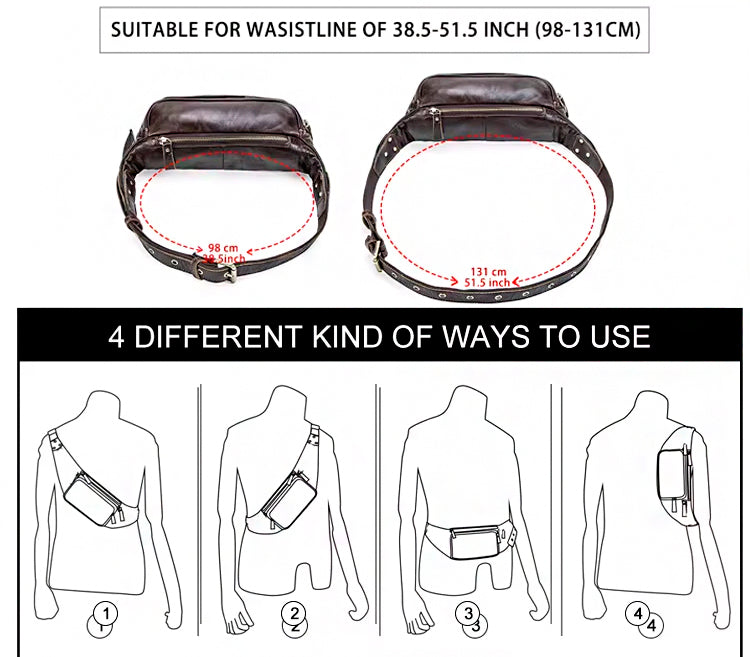 Valmio Rolls Herren Leder-Gürteltasche
