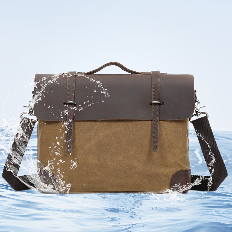 Serviette en cuir pour homme Valmio Weston – kaki sable