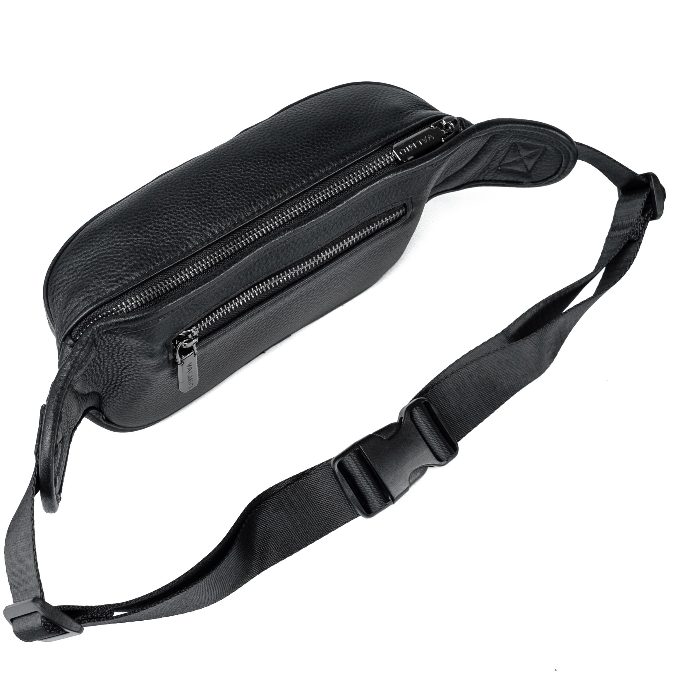 Valmio Stilor schwarze Herren Leder-Gürteltasche