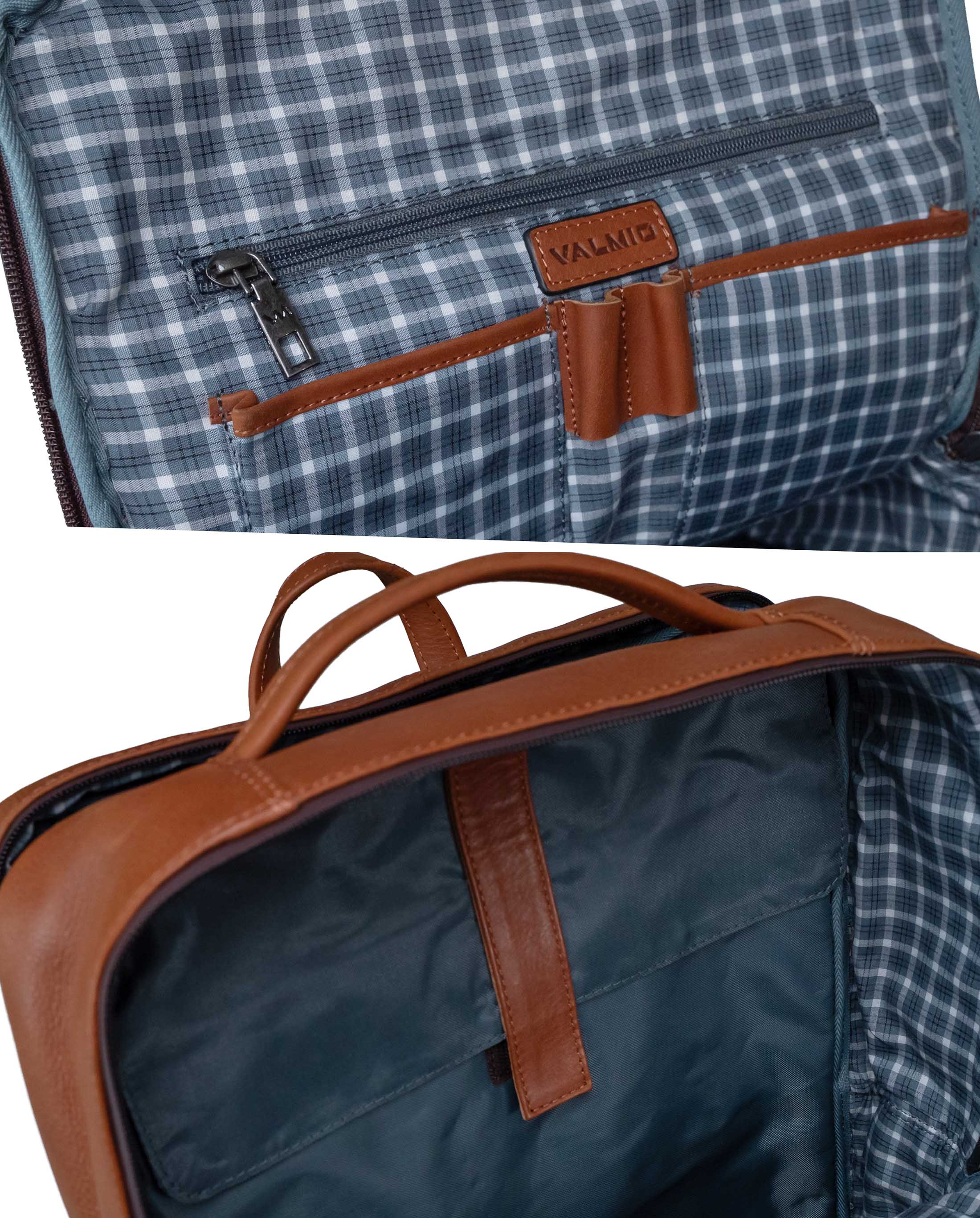 Brown Leather Backpack Valmio Hunter