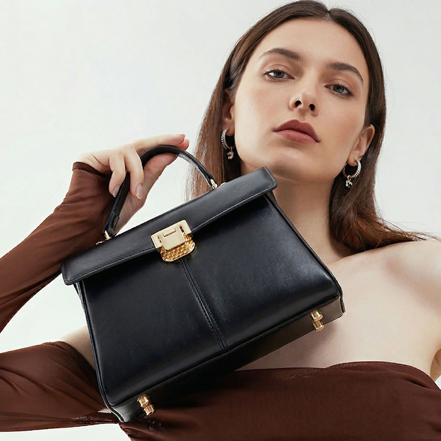 Valmio Nerona Leather Women's Bag - Black