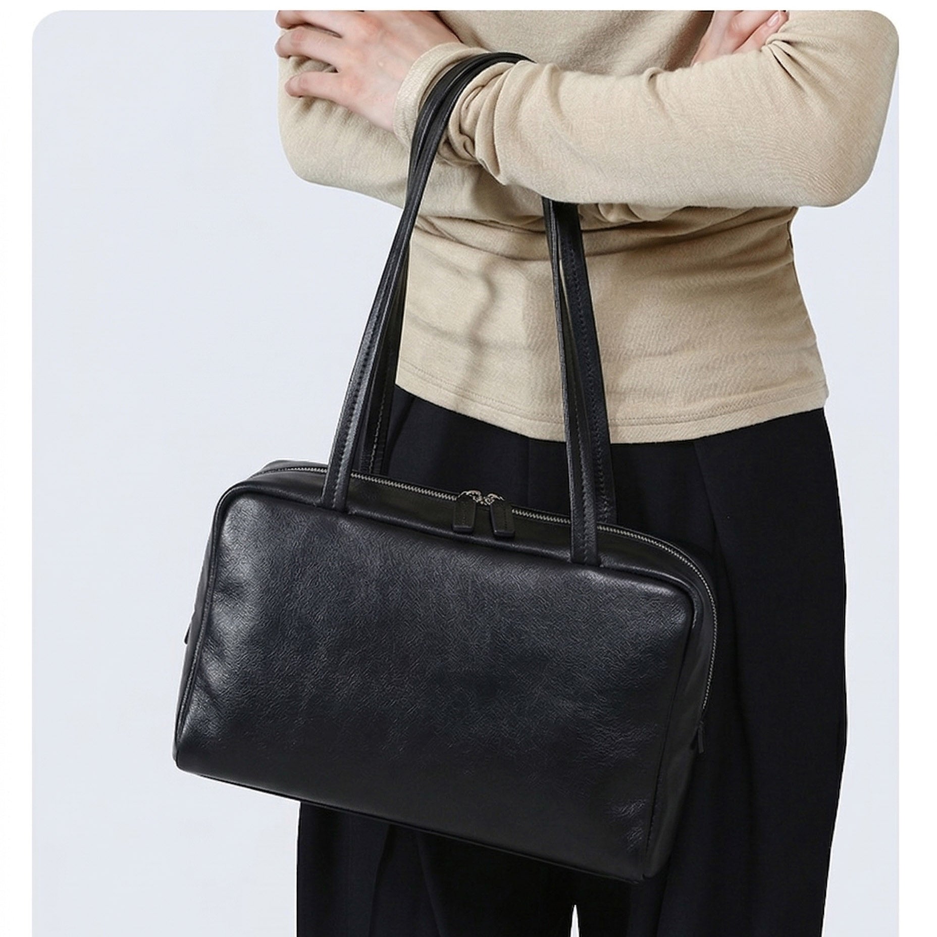 Valmio Kirana leather women's handbag - black